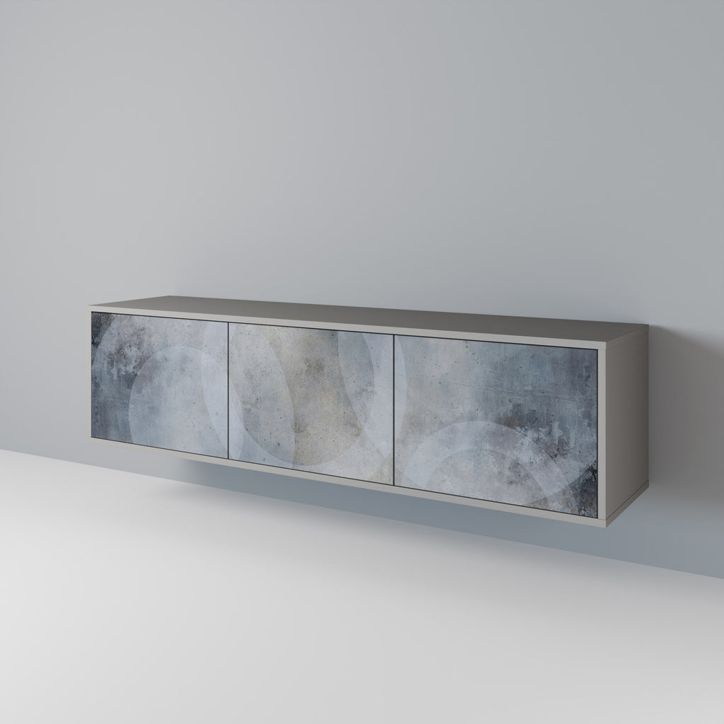 MUTED ARC Móvel de TV com 3 Portas em Acabamento Cinzento