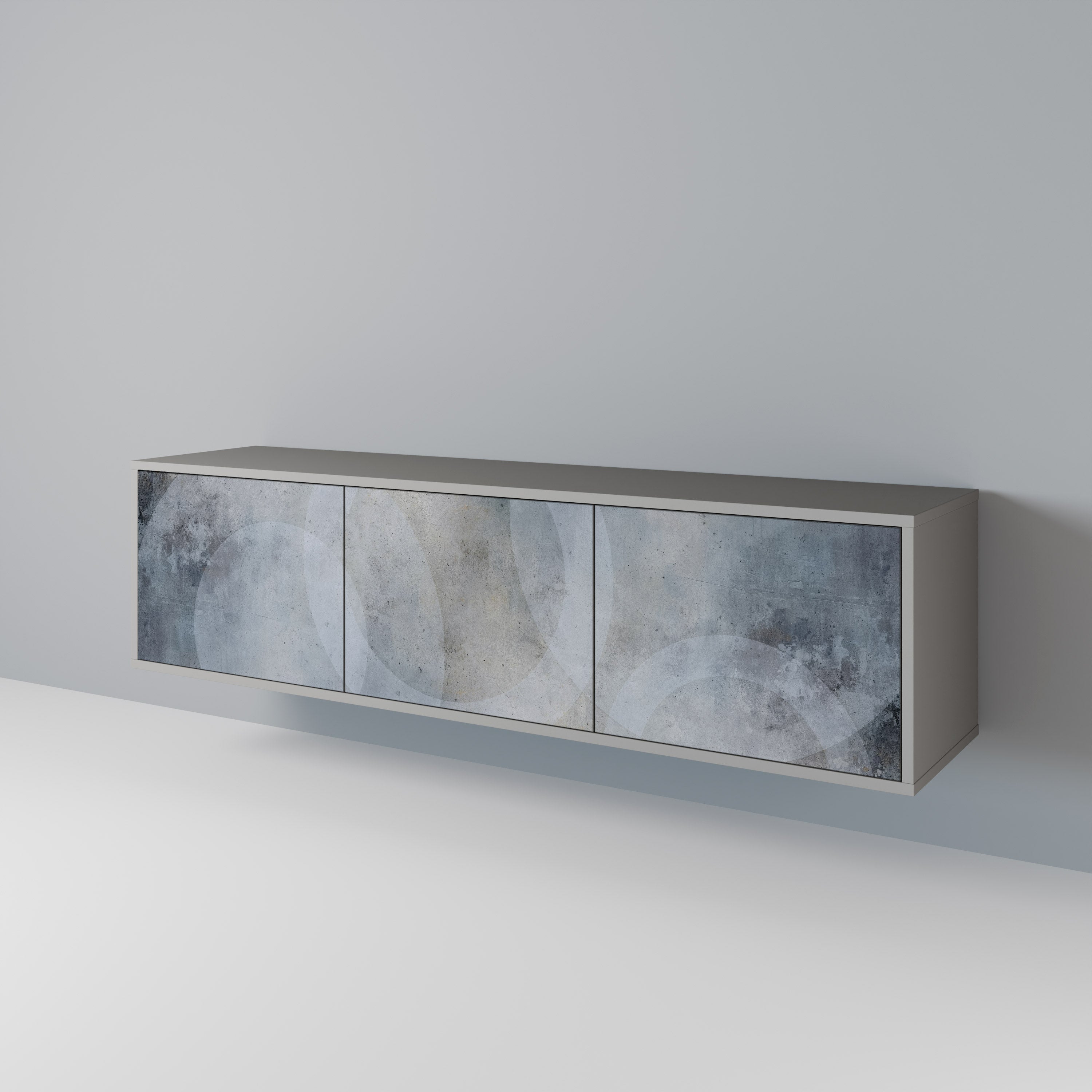 MUTED ARC Móvel de TV com 3 Portas em Acabamento Cinzento