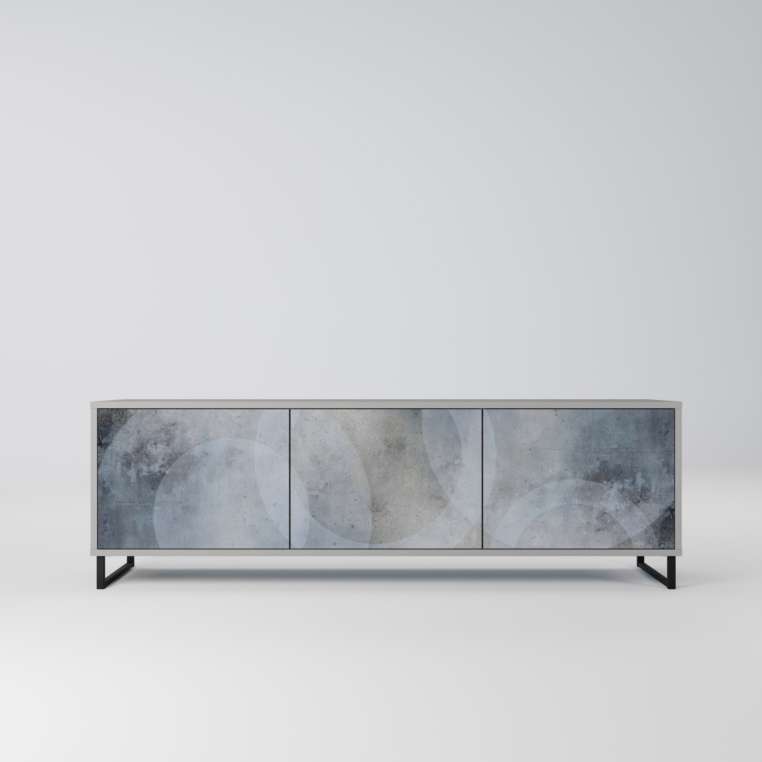 MUTED ARC Móvel de TV com 3 Portas em Acabamento Cinzento