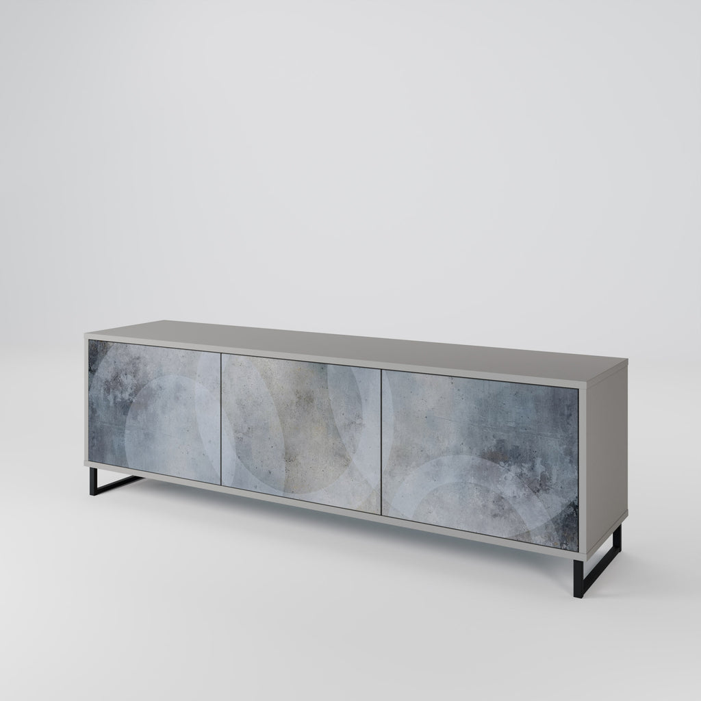 MUTED ARC Móvel de TV com 3 Portas em Acabamento Cinzento