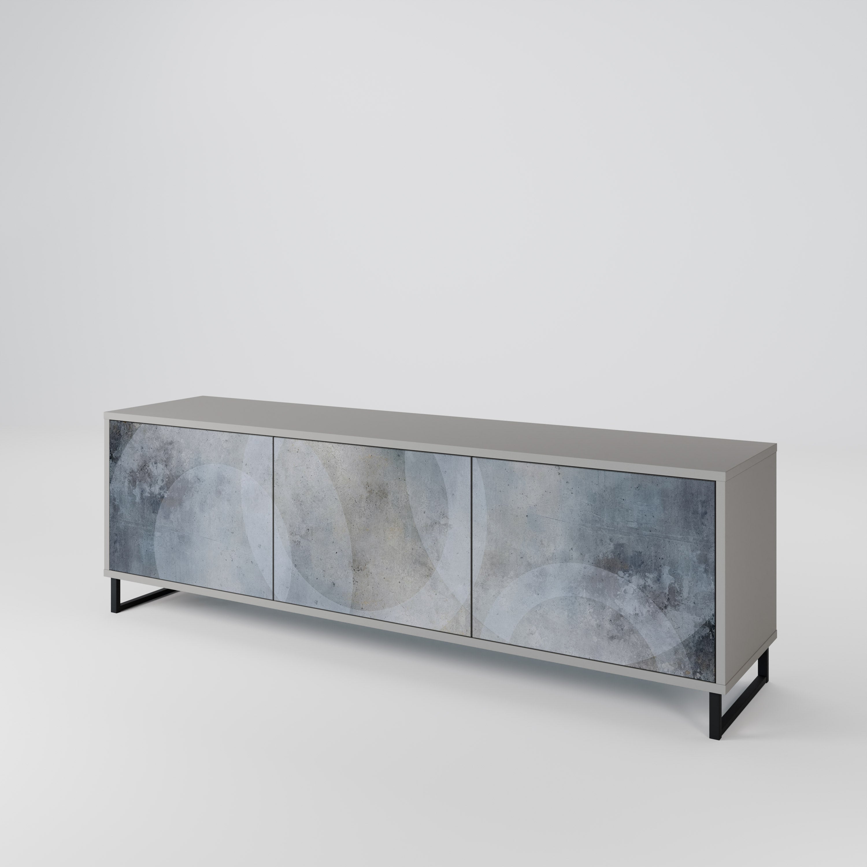 MUTED ARC Móvel de TV com 3 Portas em Acabamento Cinzento