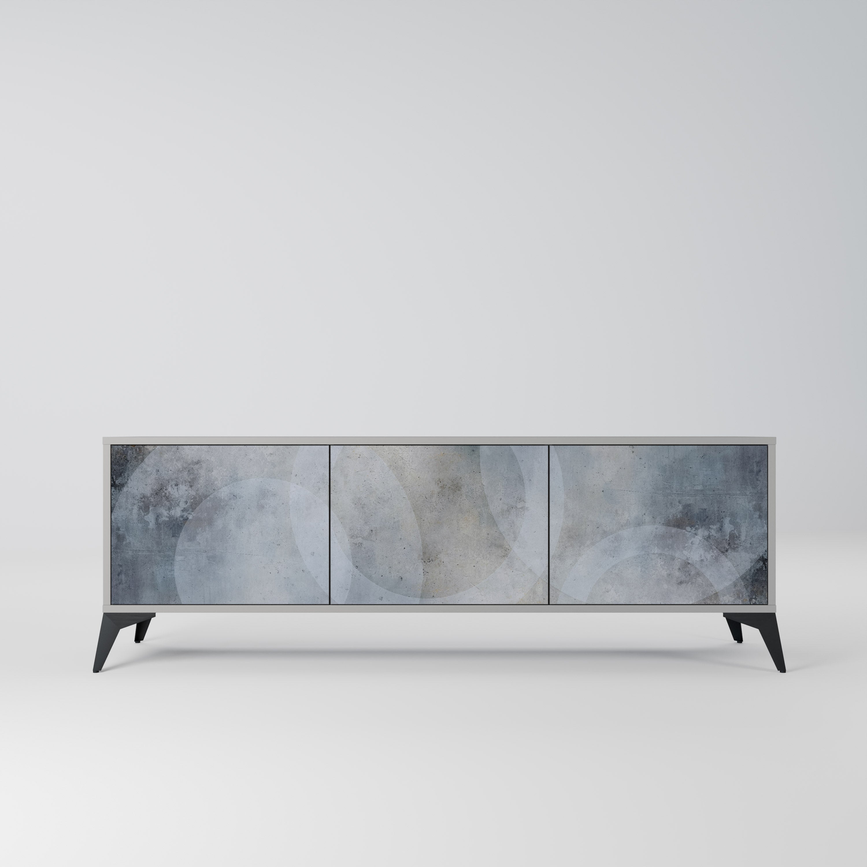 MUTED ARC Móvel de TV com 3 Portas em Acabamento Cinzento