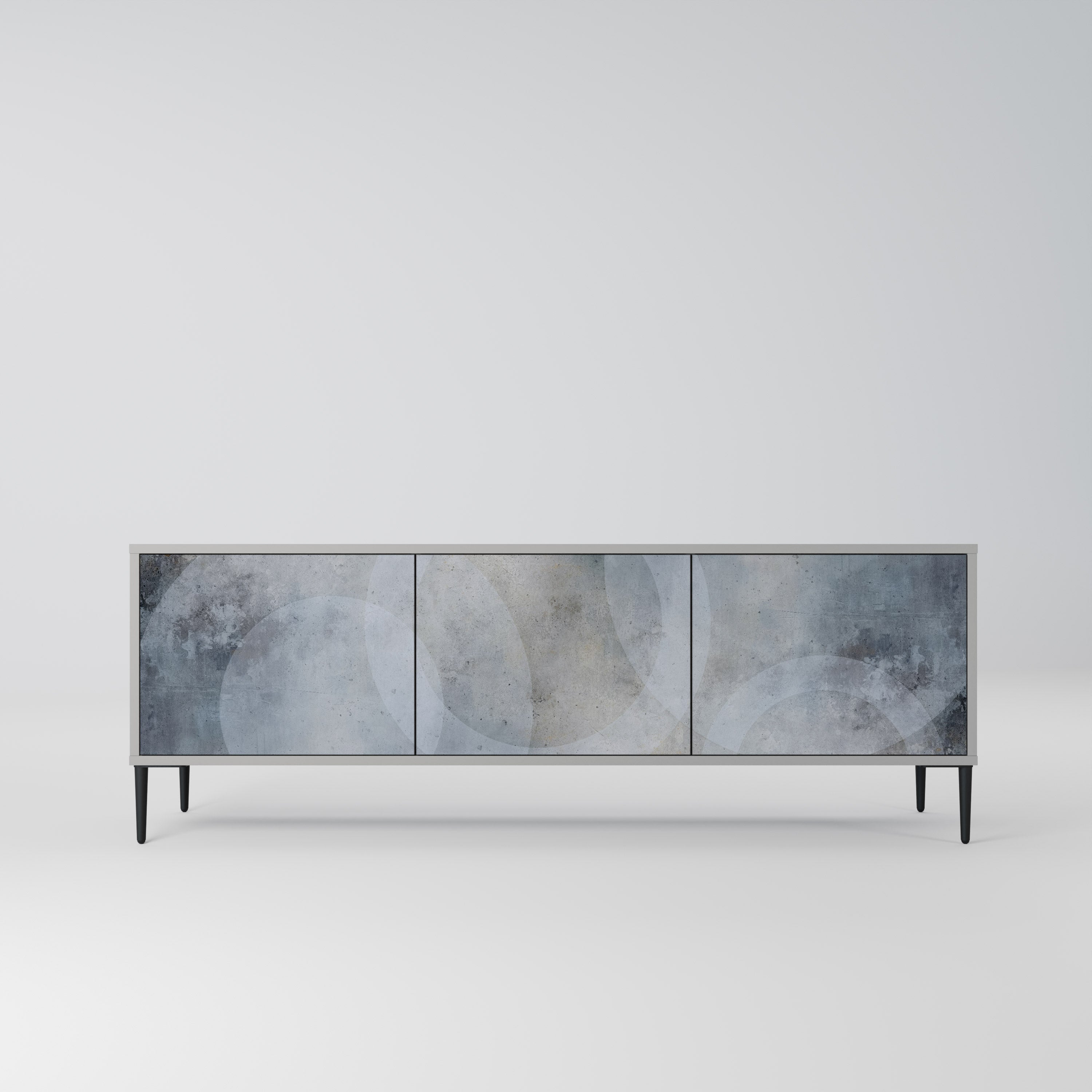 MUTED ARC Móvel de TV com 3 Portas em Acabamento Cinzento