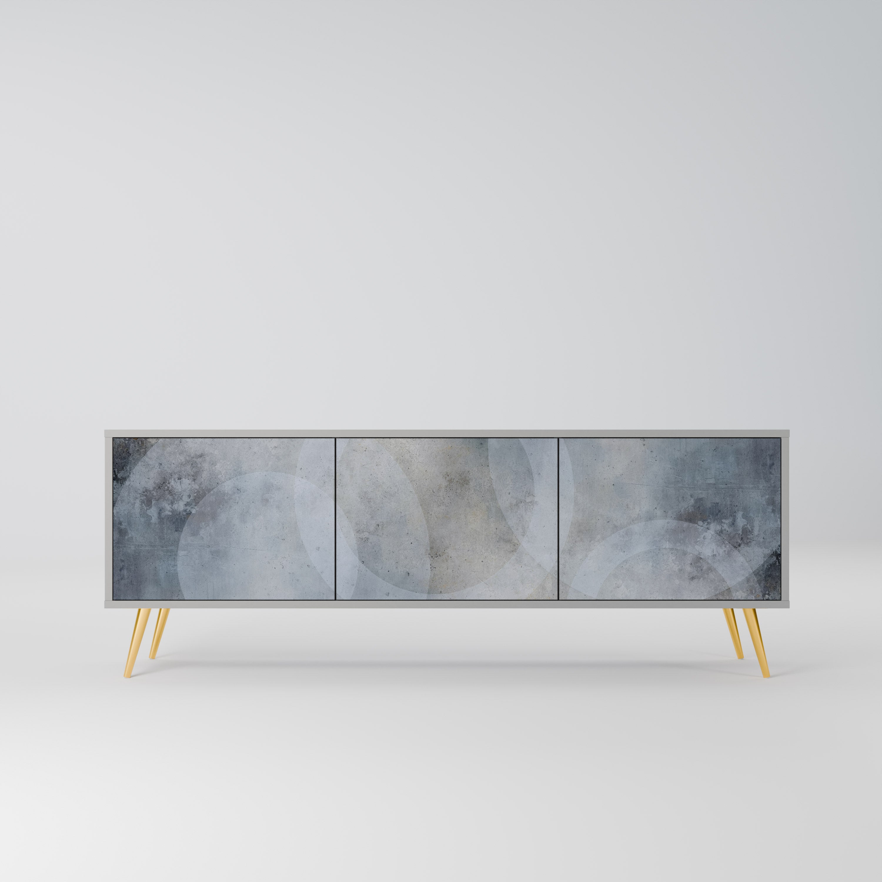 MUTED ARC Móvel de TV com 3 Portas em Acabamento Cinzento