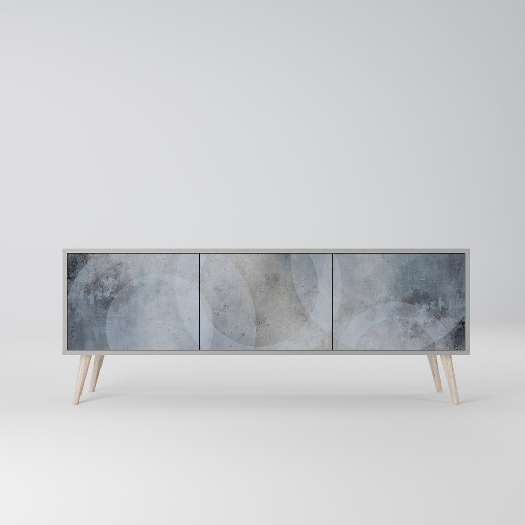 MUTED ARC Móvel de TV com 3 Portas em Acabamento Cinzento