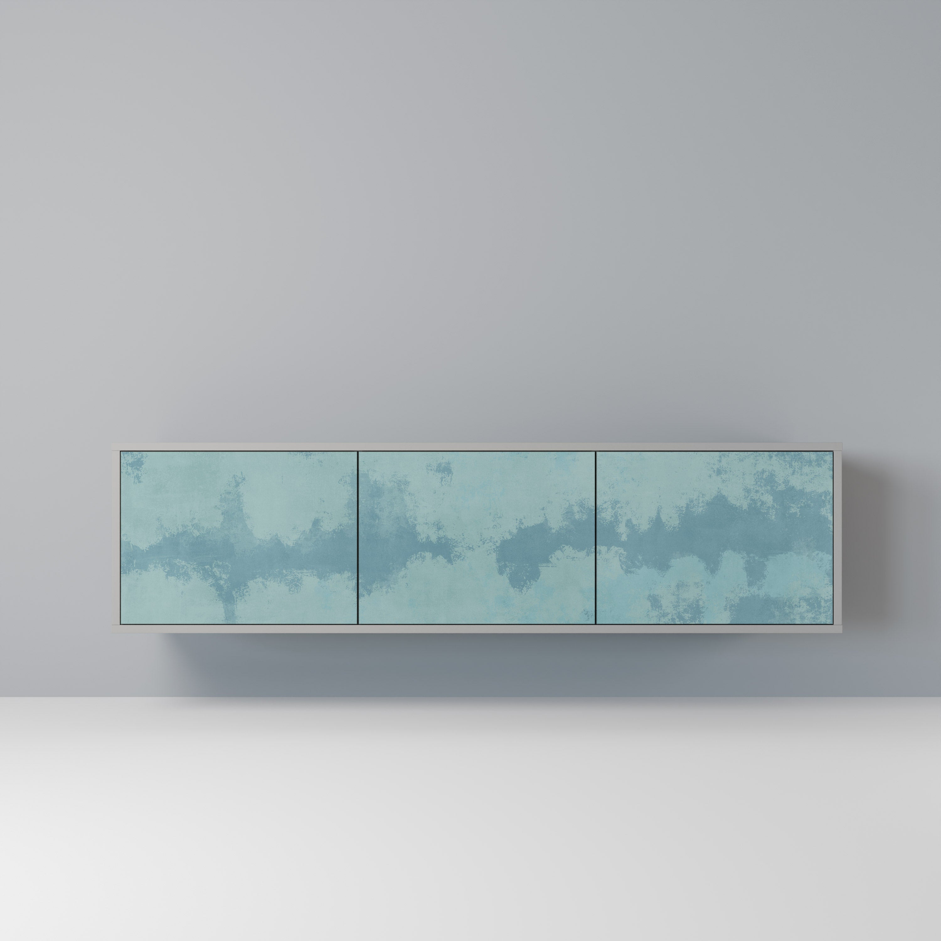 SKY WASH Móvel de TV com 3 Portas em Acabamento Cinzento