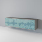 SKY WASH Móvel de TV com 3 Portas em Acabamento Cinzento