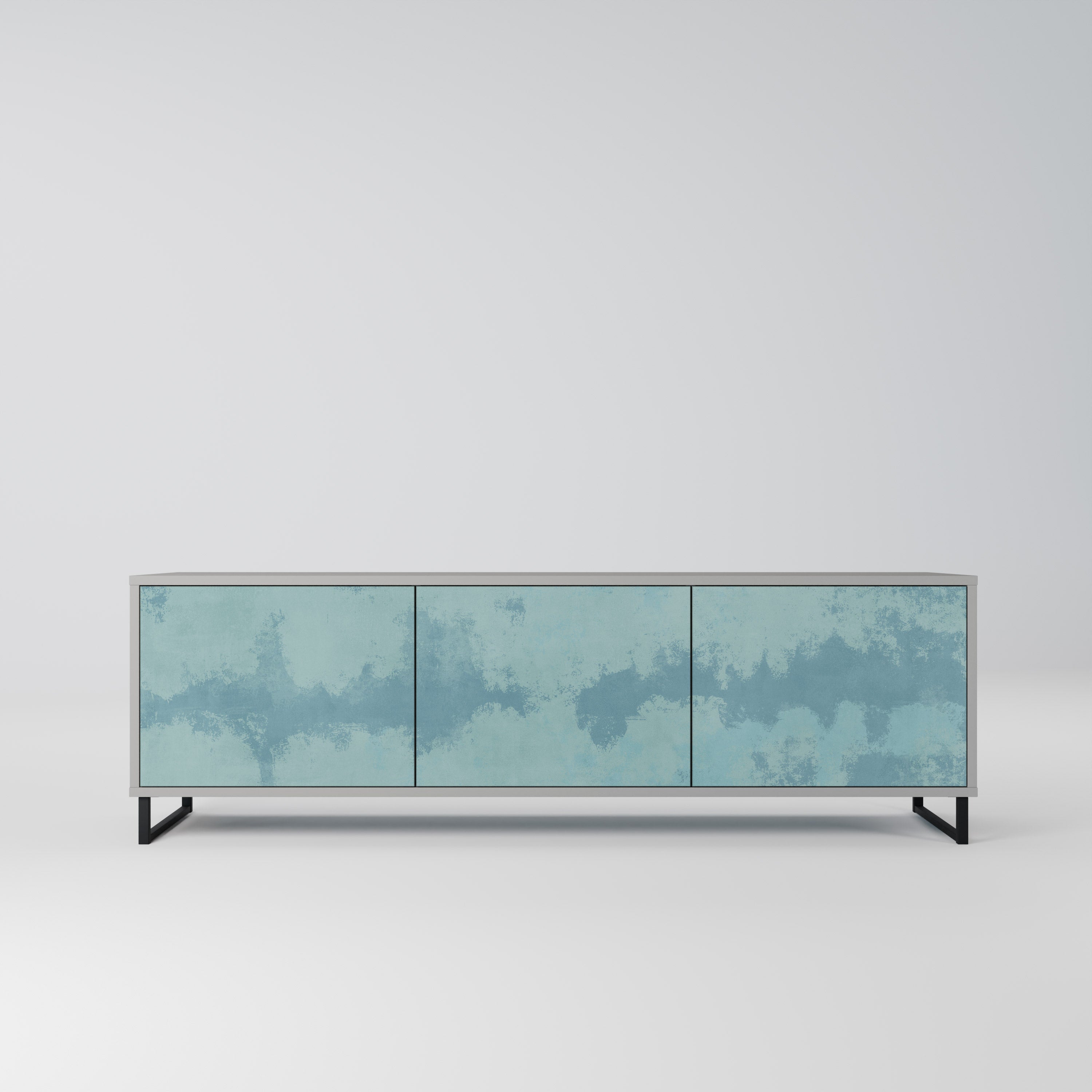 SKY WASH Móvel de TV com 3 Portas em Acabamento Cinzento