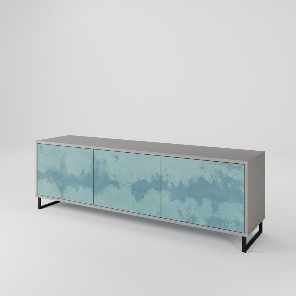 SKY WASH Móvel de TV com 3 Portas em Acabamento Cinzento