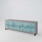 SKY WASH Móvel de TV com 3 Portas em Acabamento Cinzento