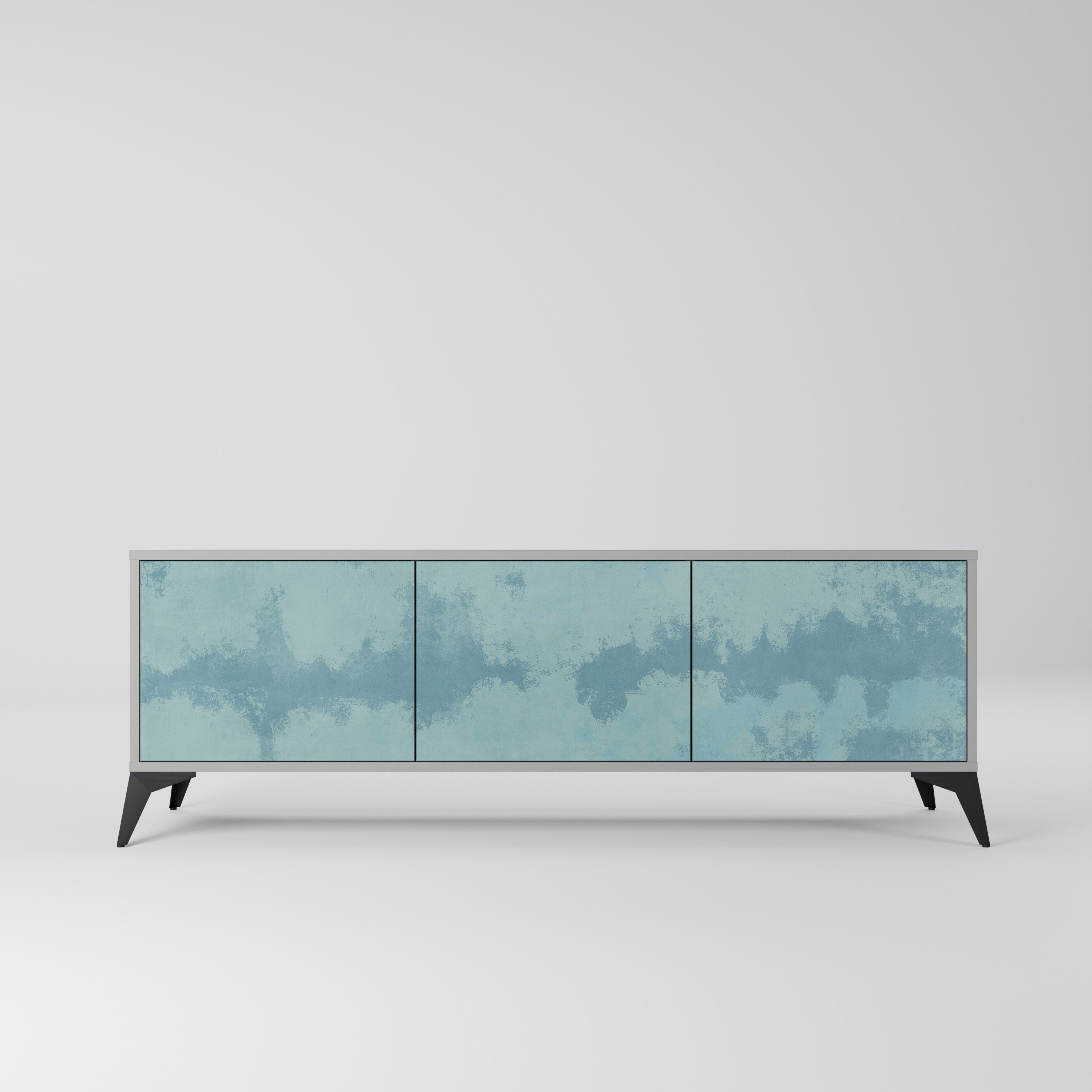 SKY WASH Móvel de TV com 3 Portas em Acabamento Cinzento