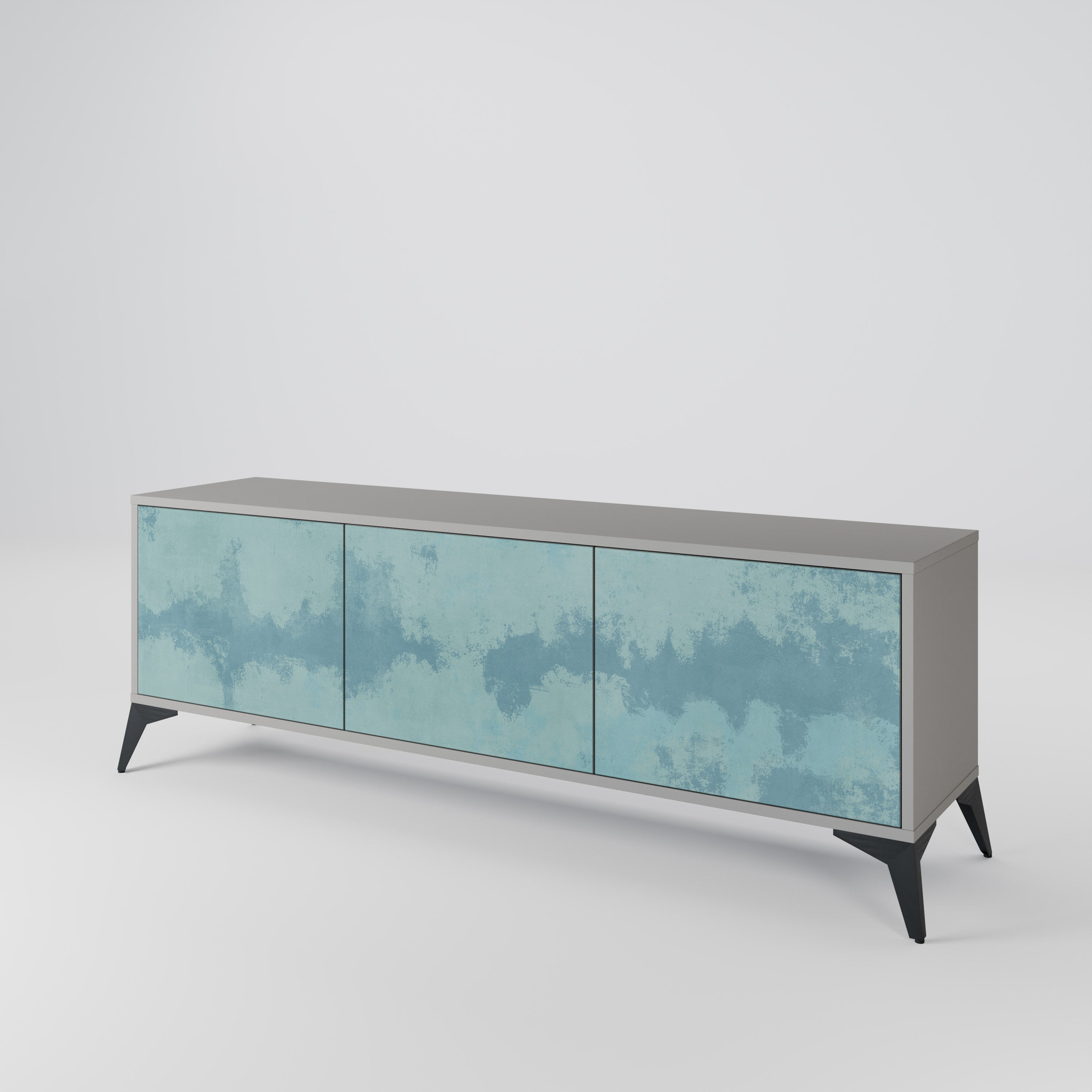 SKY WASH Móvel de TV com 3 Portas em Acabamento Cinzento