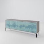 SKY WASH Móvel de TV com 3 Portas em Acabamento Cinzento