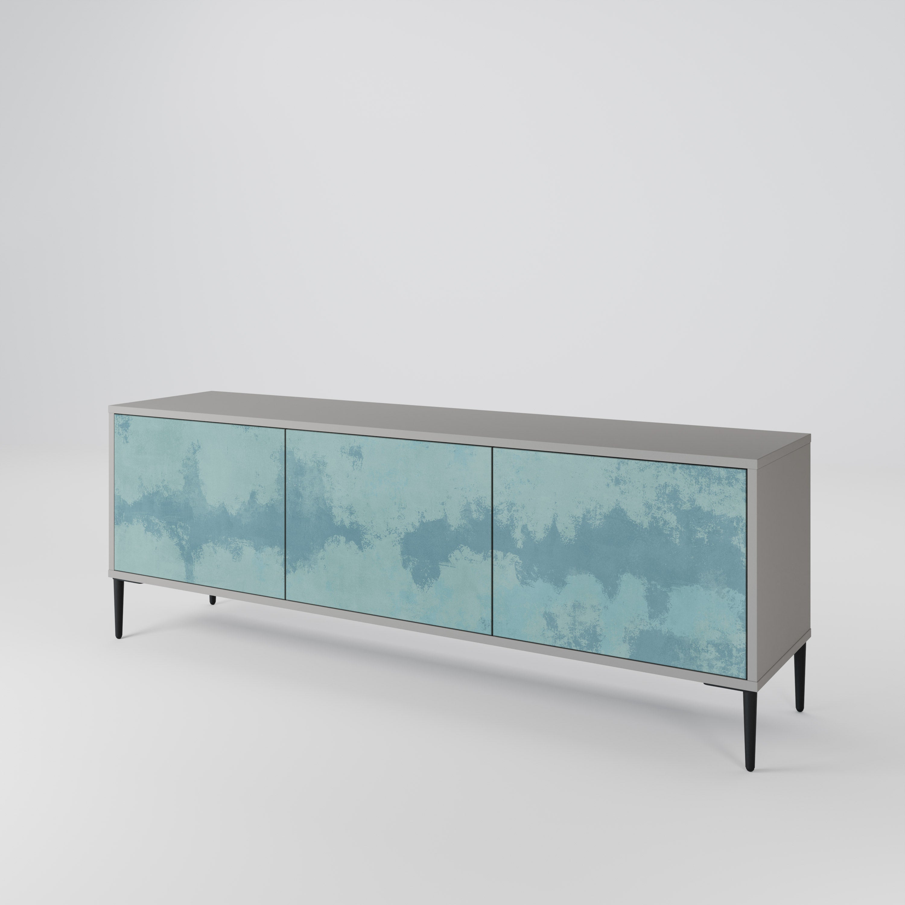 SKY WASH Móvel de TV com 3 Portas em Acabamento Cinzento