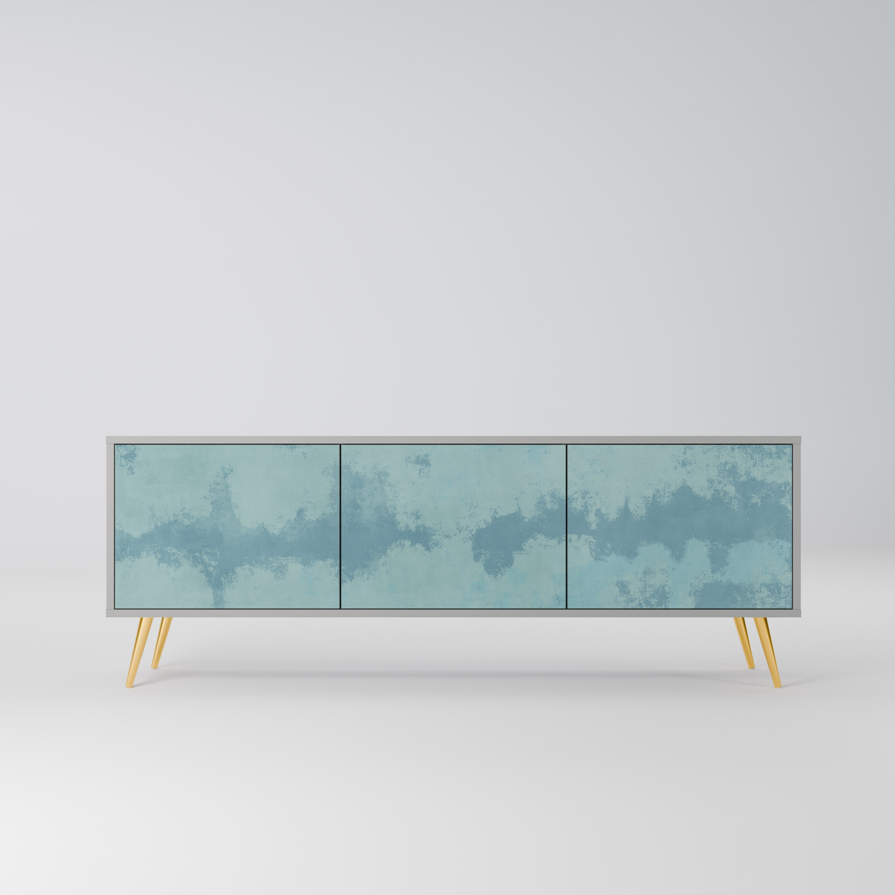 SKY WASH Móvel de TV com 3 Portas em Acabamento Cinzento