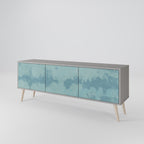 SKY WASH Móvel de TV com 3 Portas em Acabamento Cinzento