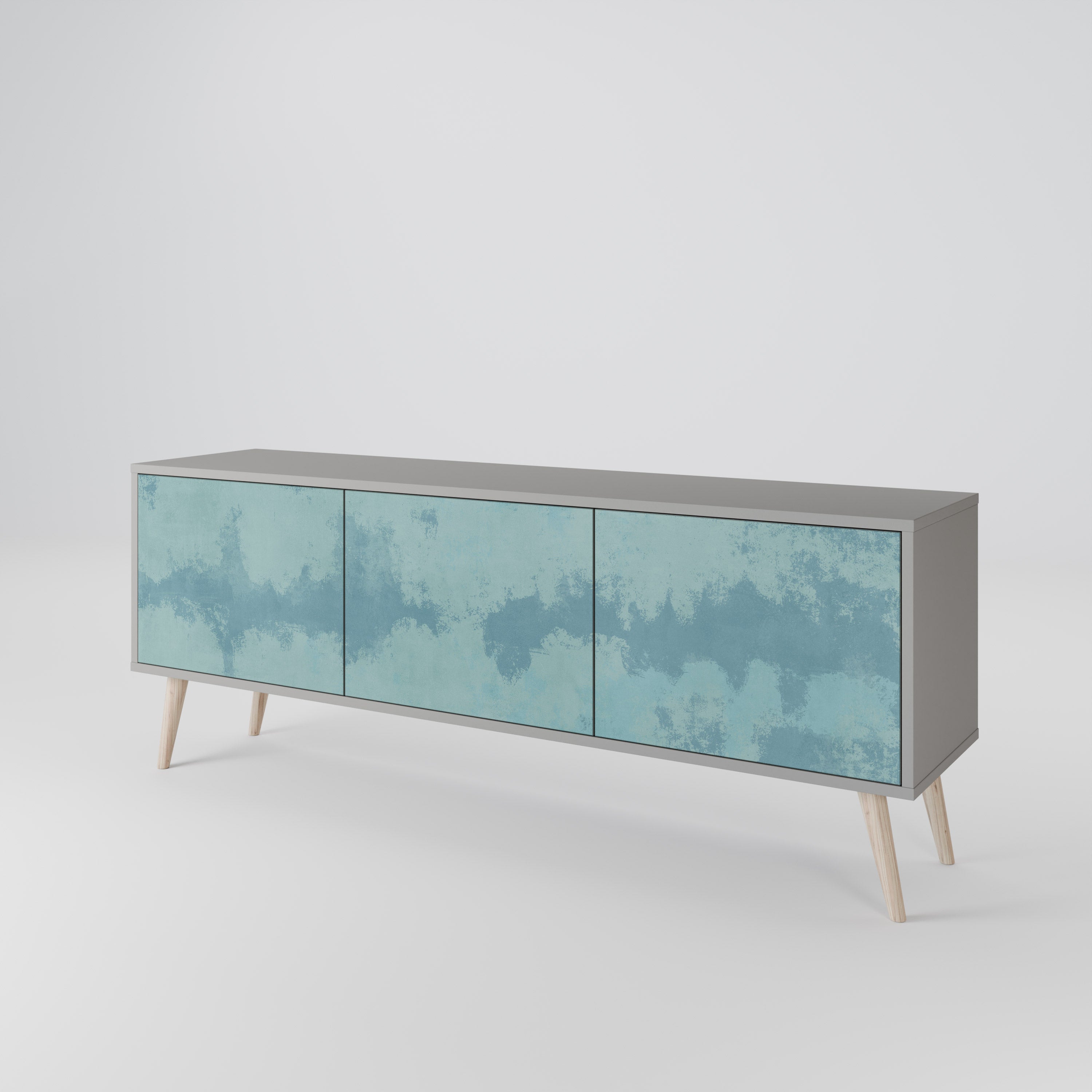 SKY WASH Móvel de TV com 3 Portas em Acabamento Cinzento