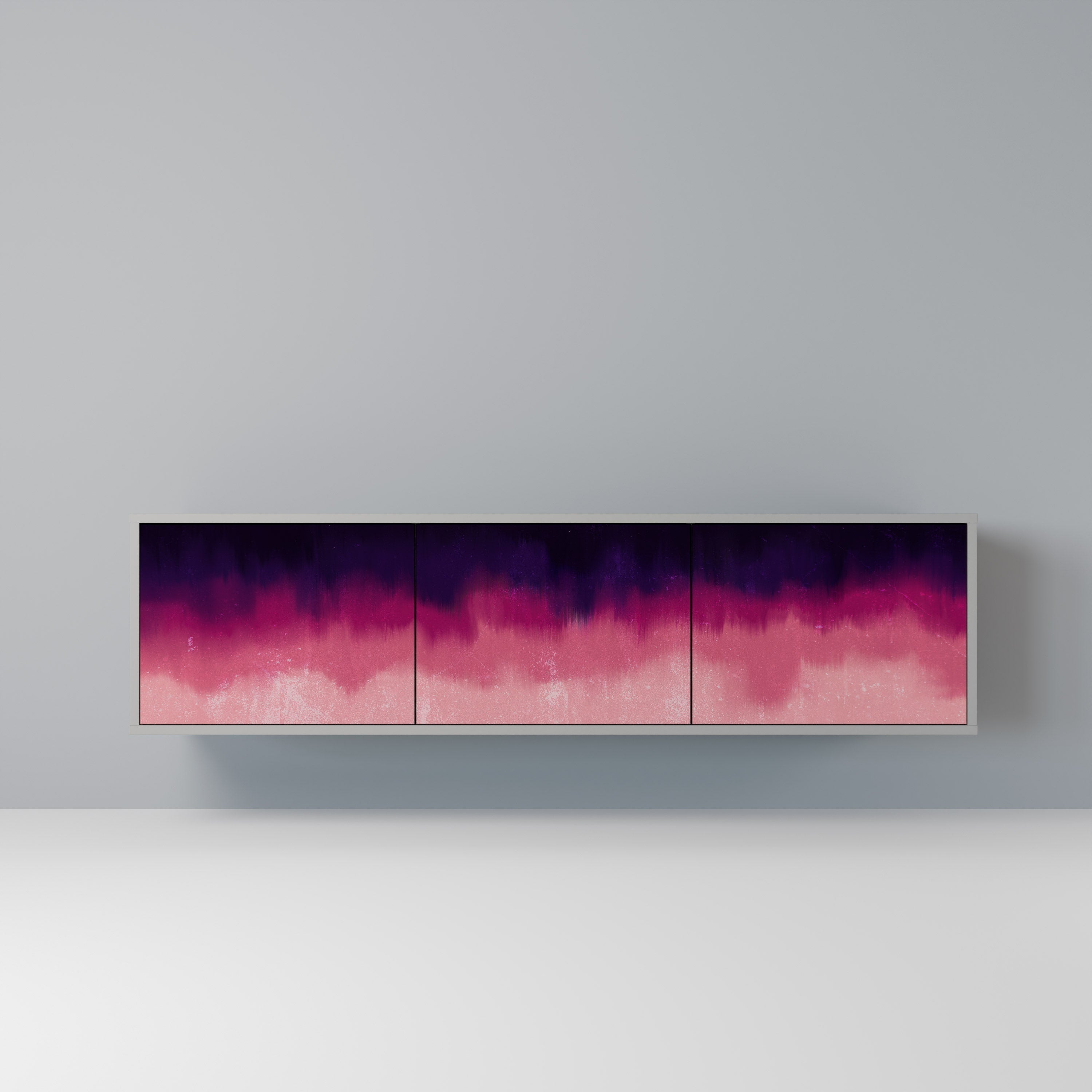 AURORA BOREALIS Móvel de TV com 3 Portas em Acabamento Cinzento