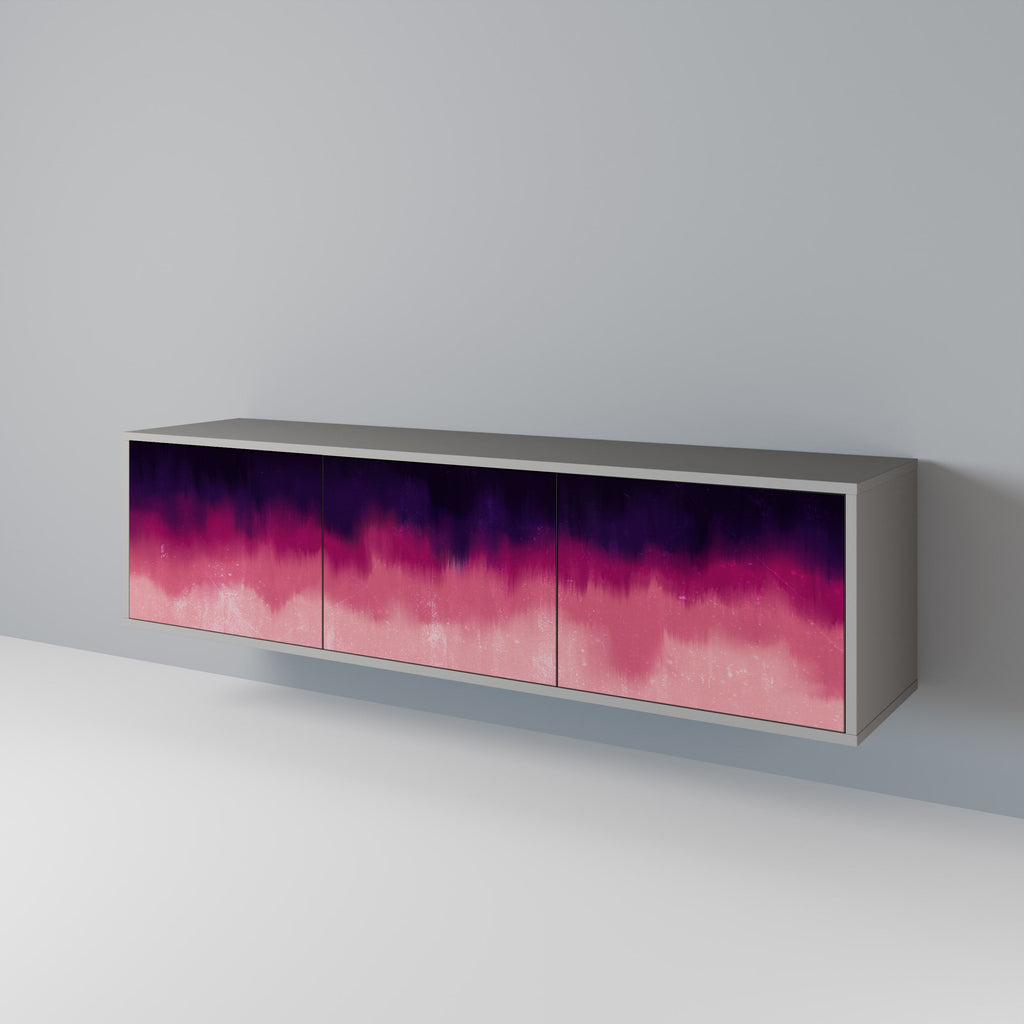 AURORA BOREALIS 3-Door TV Stand in Grey Finish