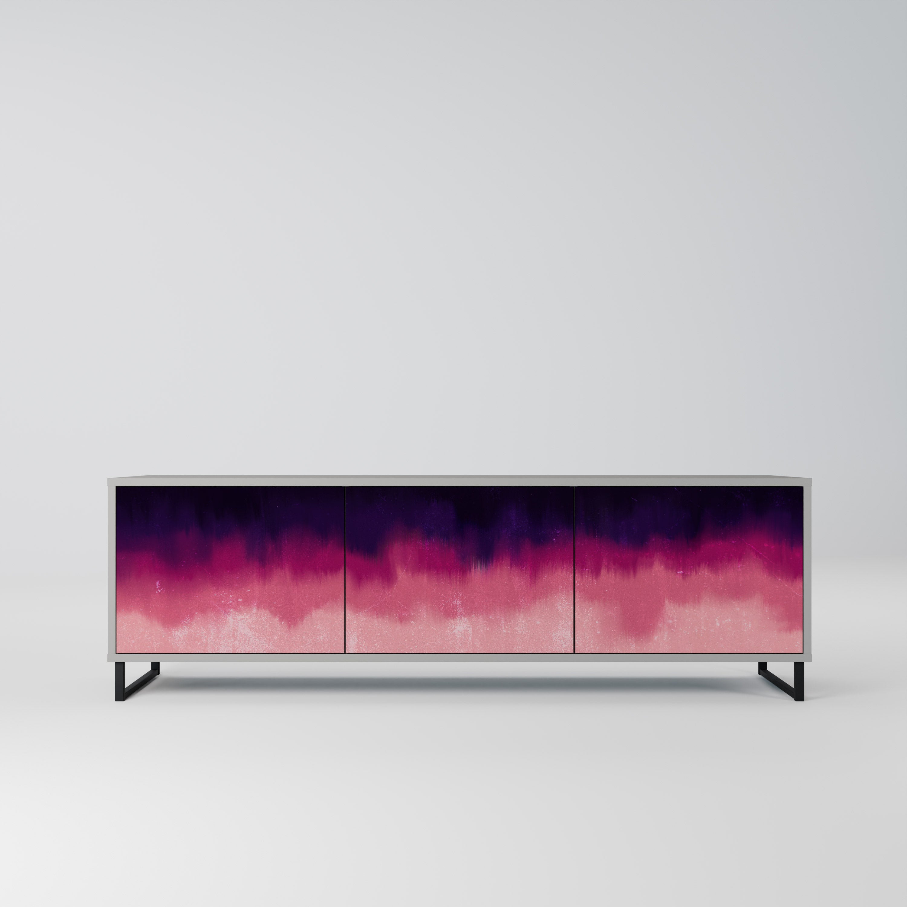 AURORA BOREALIS Móvel de TV com 3 Portas em Acabamento Cinzento