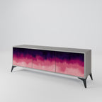 AURORA BOREALIS 3-Door TV Stand in Grey Finish