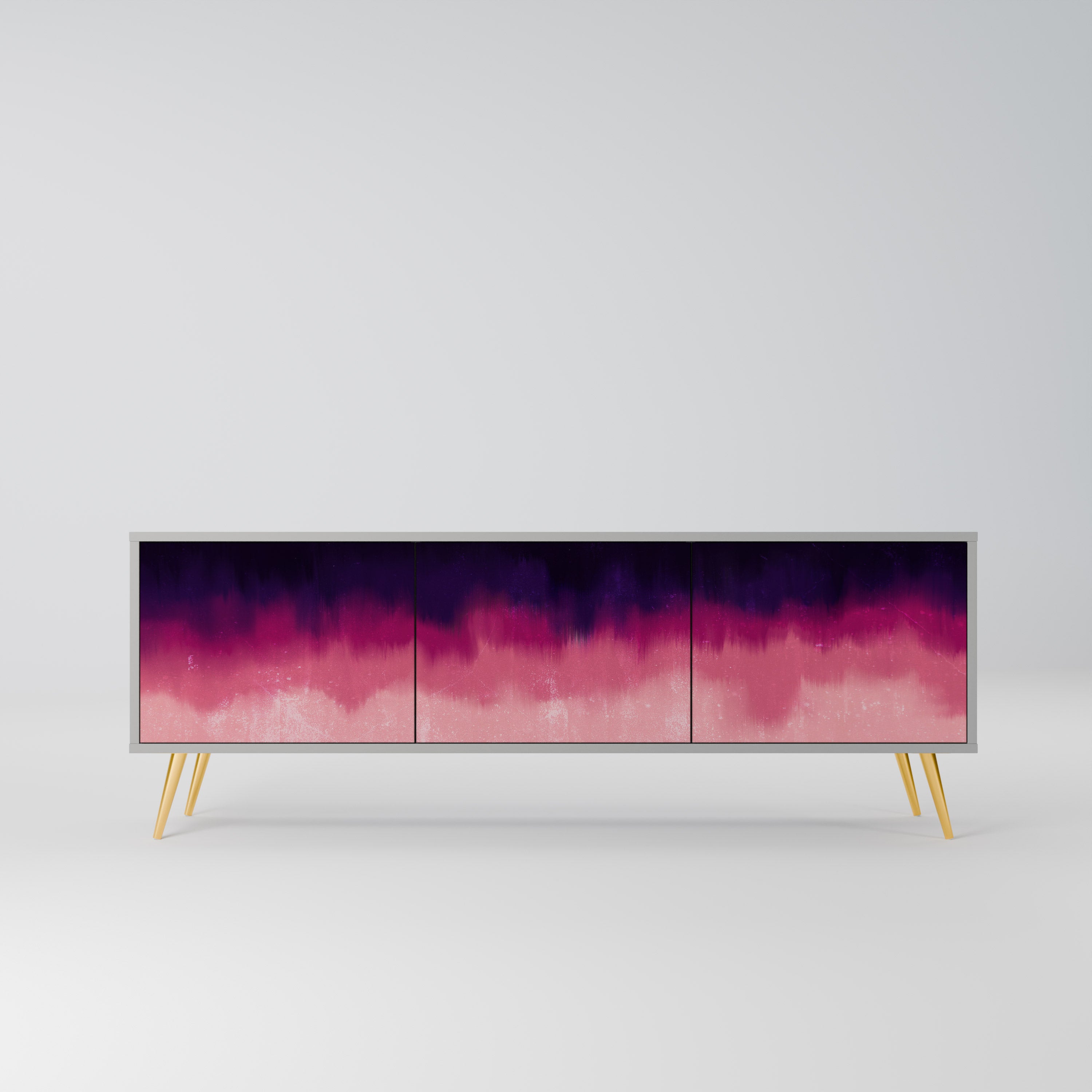 AURORA BOREALIS Móvel de TV com 3 Portas em Acabamento Cinzento