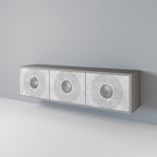 SOLID CIRCLES Móvel de TV com 3 Portas em Acabamento Cinzento