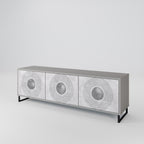 SOLID CIRCLES Móvel de TV com 3 Portas em Acabamento Cinzento