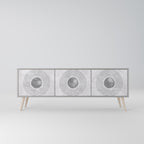 SOLID CIRCLES Móvel de TV com 3 Portas em Acabamento Cinzento