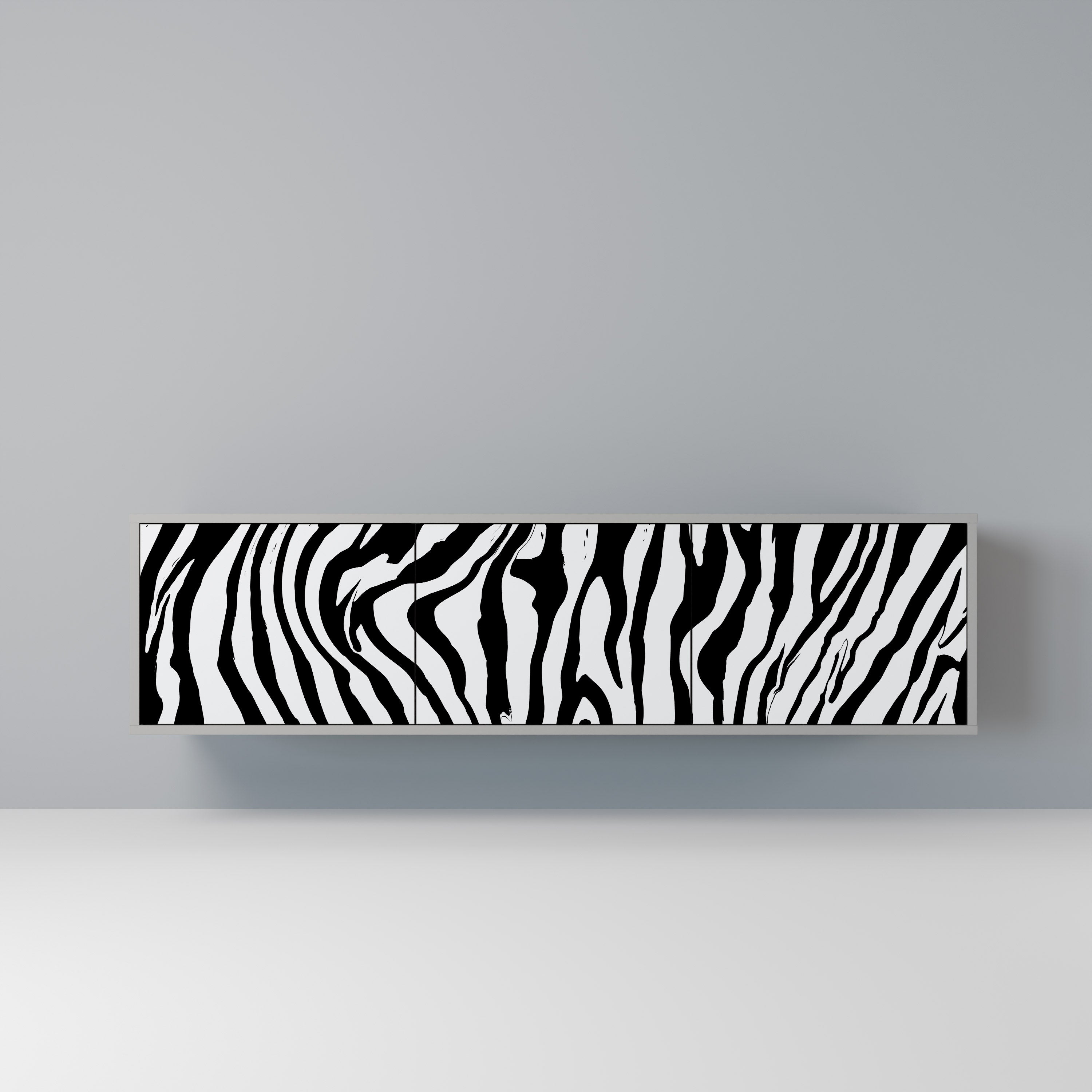 SPLENDID ZEBRA Móvel de TV com 3 Portas em Acabamento Cinzento