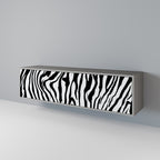 SPLENDID ZEBRA Móvel de TV com 3 Portas em Acabamento Cinzento