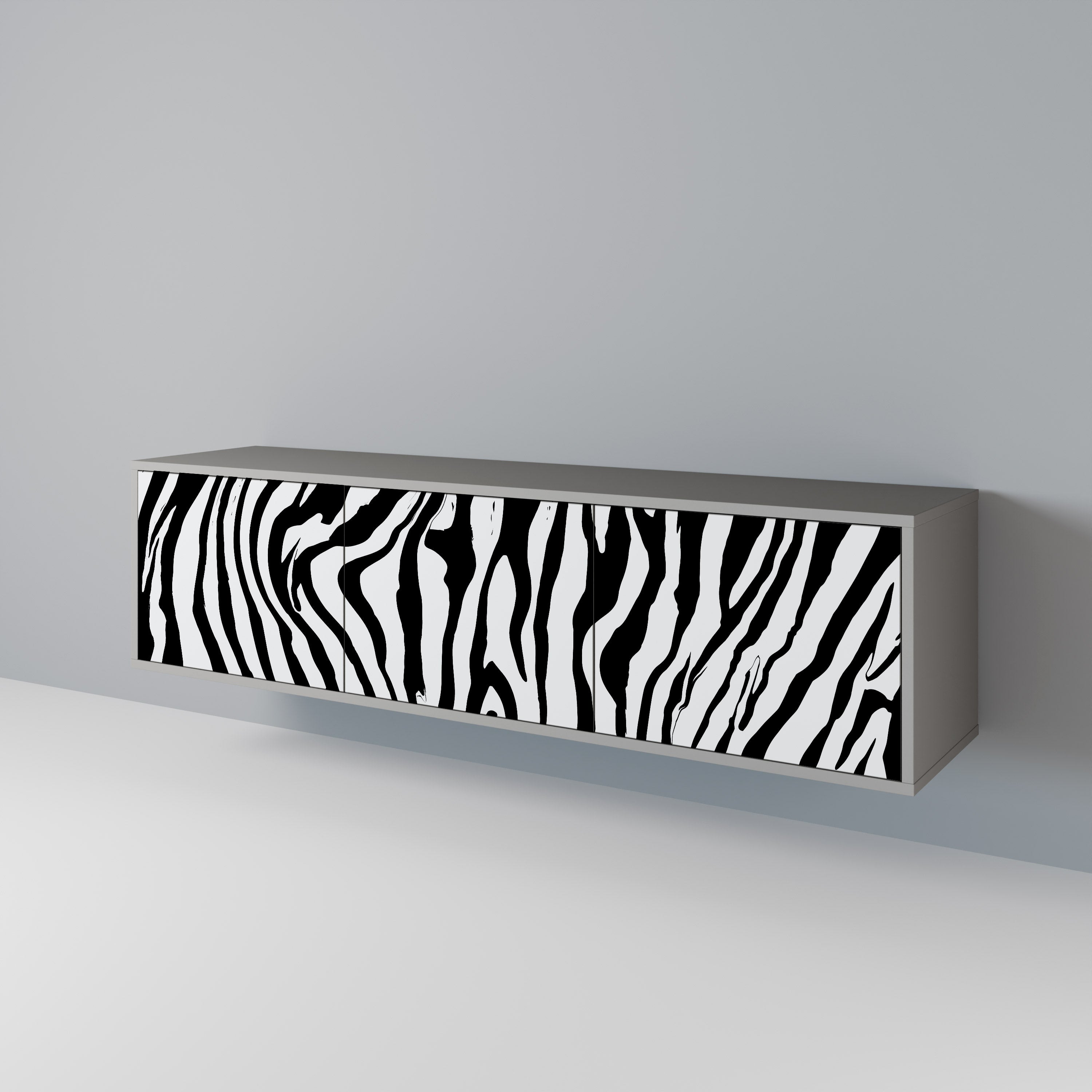 SPLENDID ZEBRA Móvel de TV com 3 Portas em Acabamento Cinzento