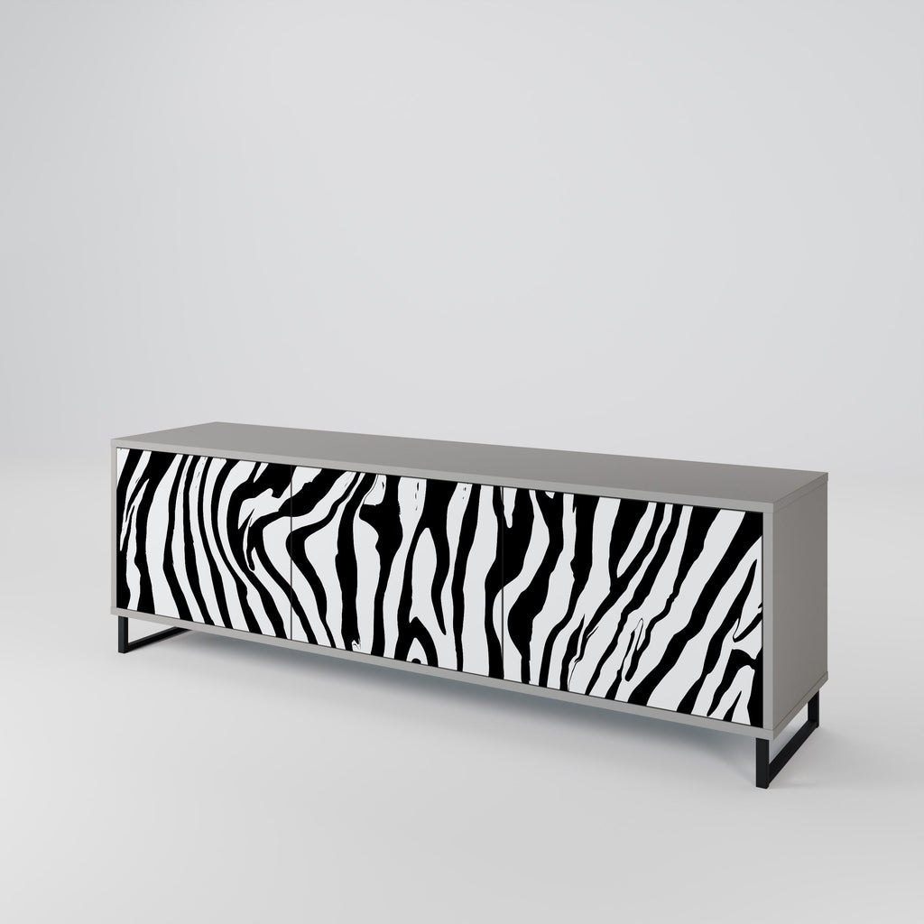 SPLENDID ZEBRA Móvel de TV com 3 Portas em Acabamento Cinzento