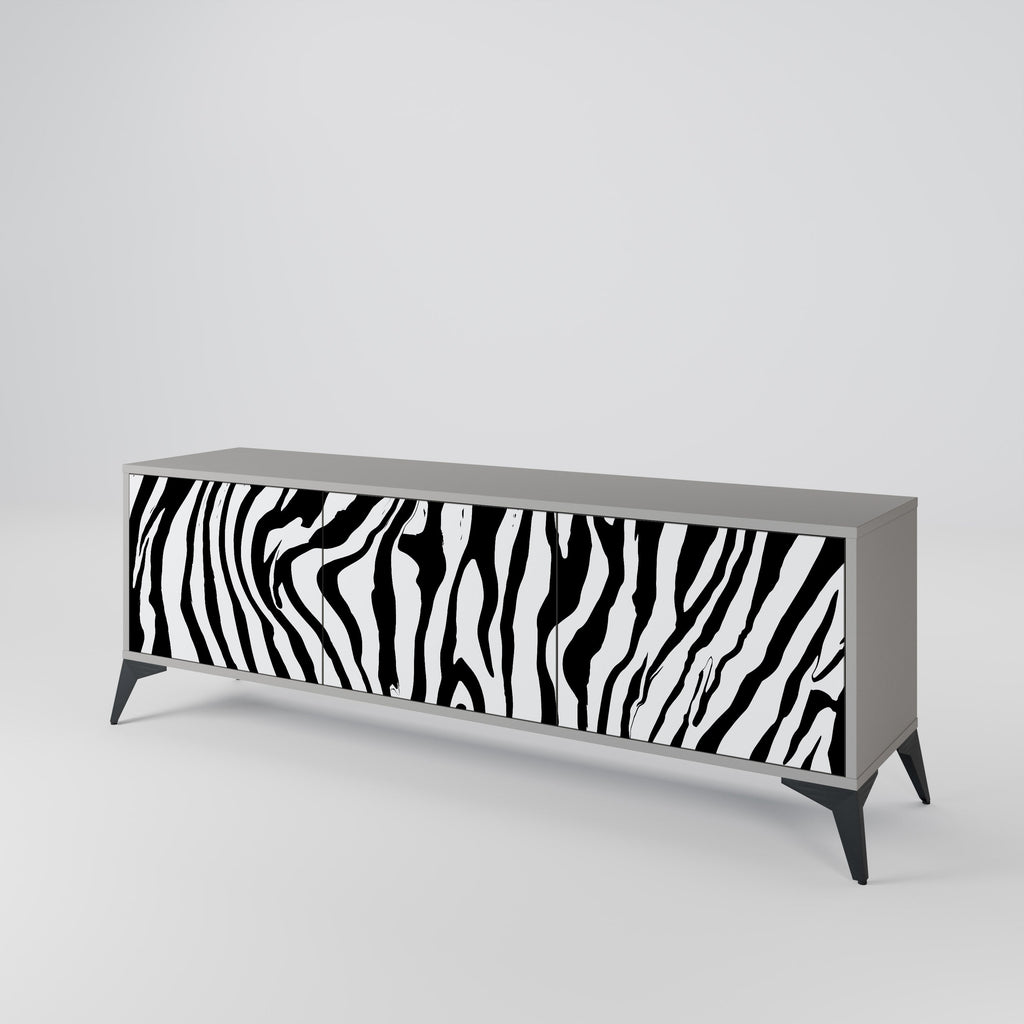 SPLENDID ZEBRA Móvel de TV com 3 Portas em Acabamento Cinzento
