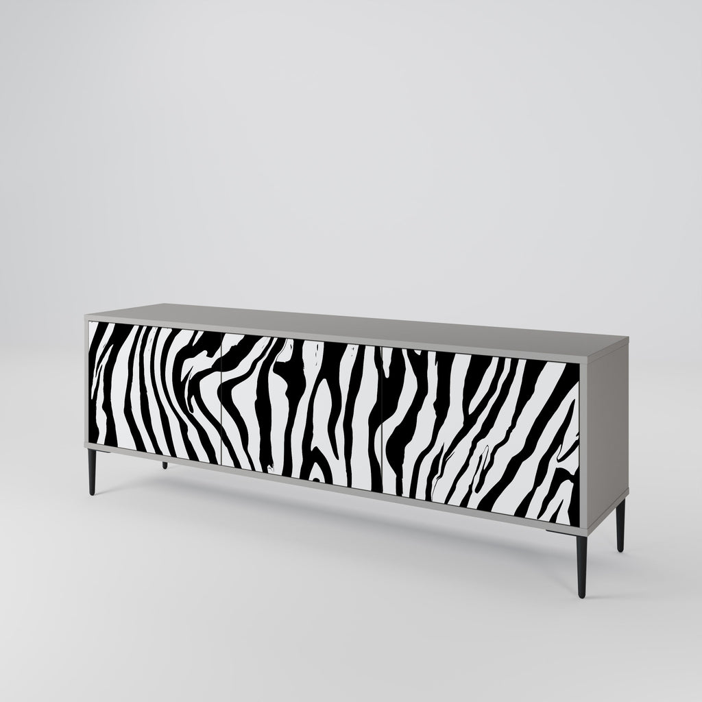 SPLENDID ZEBRA Móvel de TV com 3 Portas em Acabamento Cinzento