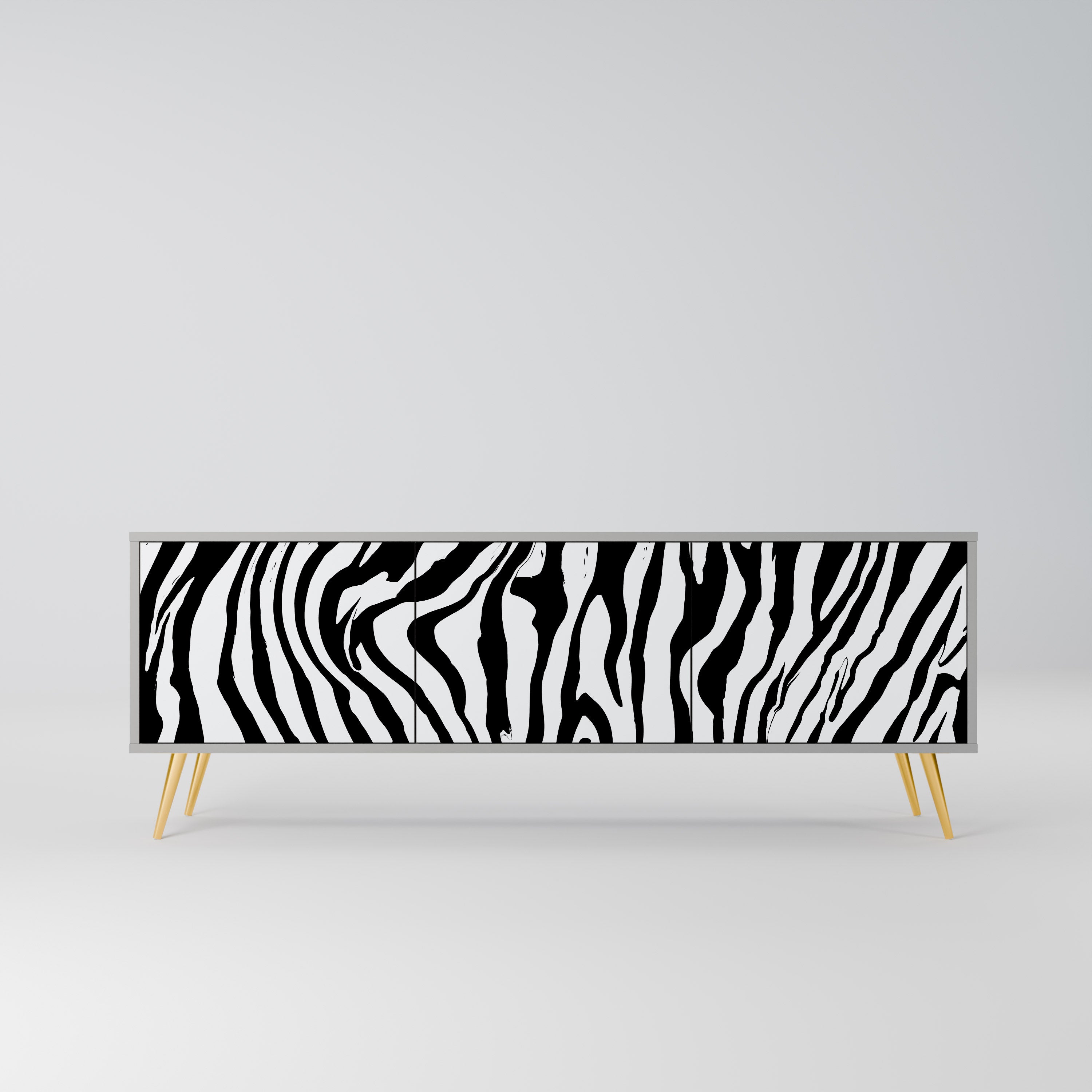 SPLENDID ZEBRA Móvel de TV com 3 Portas em Acabamento Cinzento