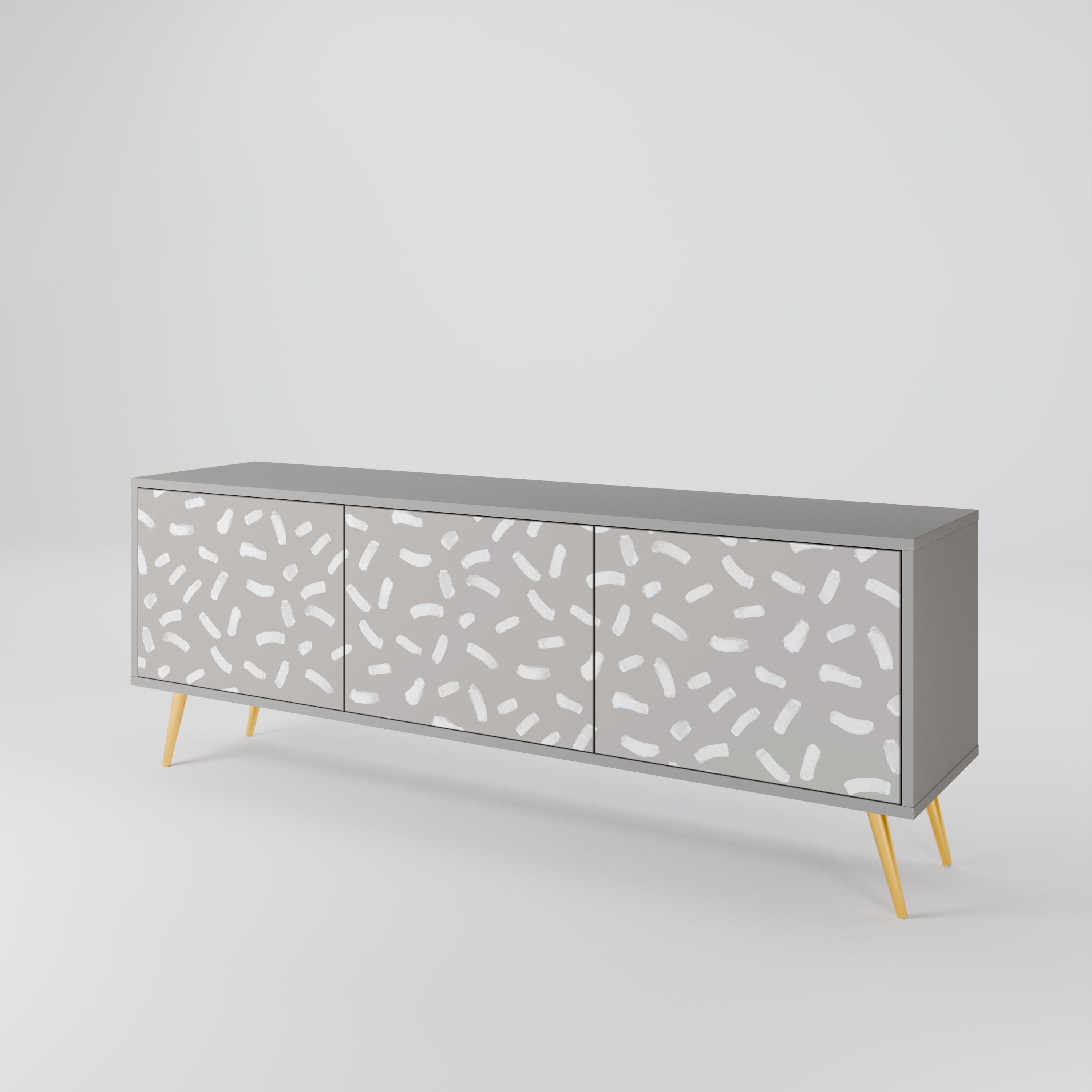 PASSING SECONDS Móvel de TV com 3 Portas em Acabamento Cinzento