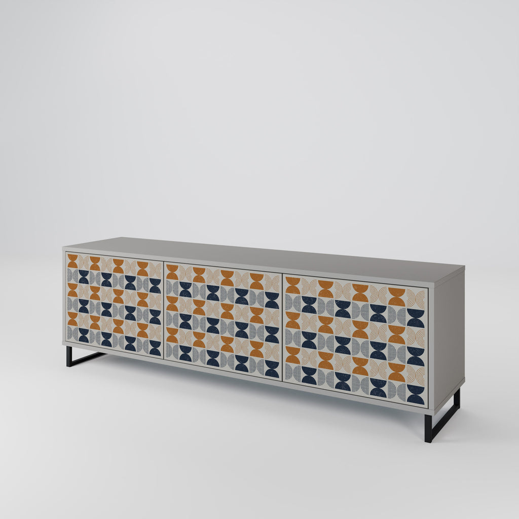 REFLECTION RANGE 3-Door TV Stand in Grey Finish