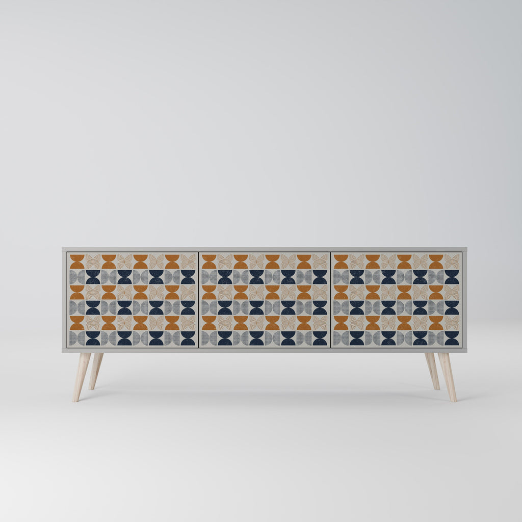 REFLECTION RANGE 3-Door TV Stand in Grey Finish