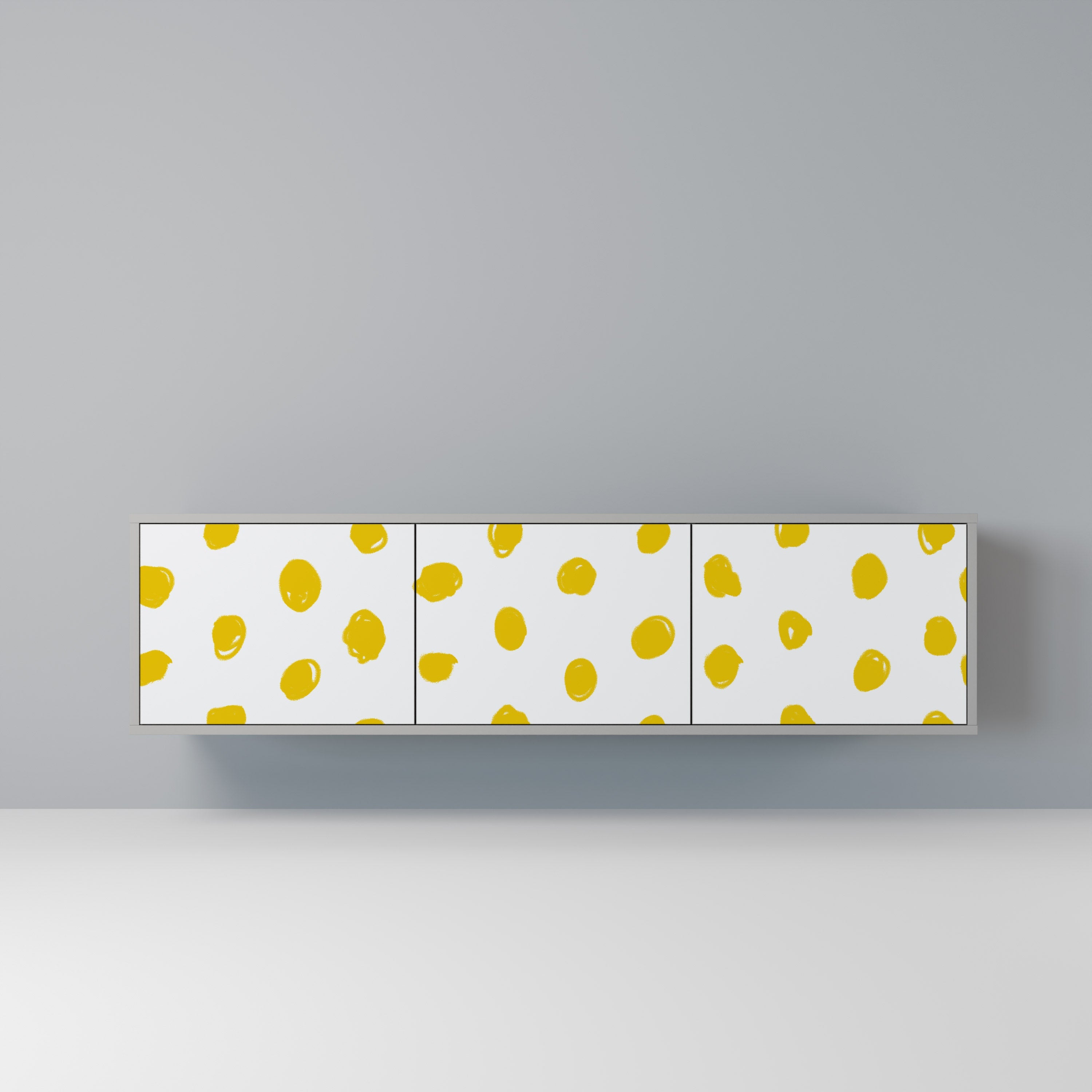 RADIANT REVERIE Móvel de TV com 3 Portas em Acabamento Cinzento