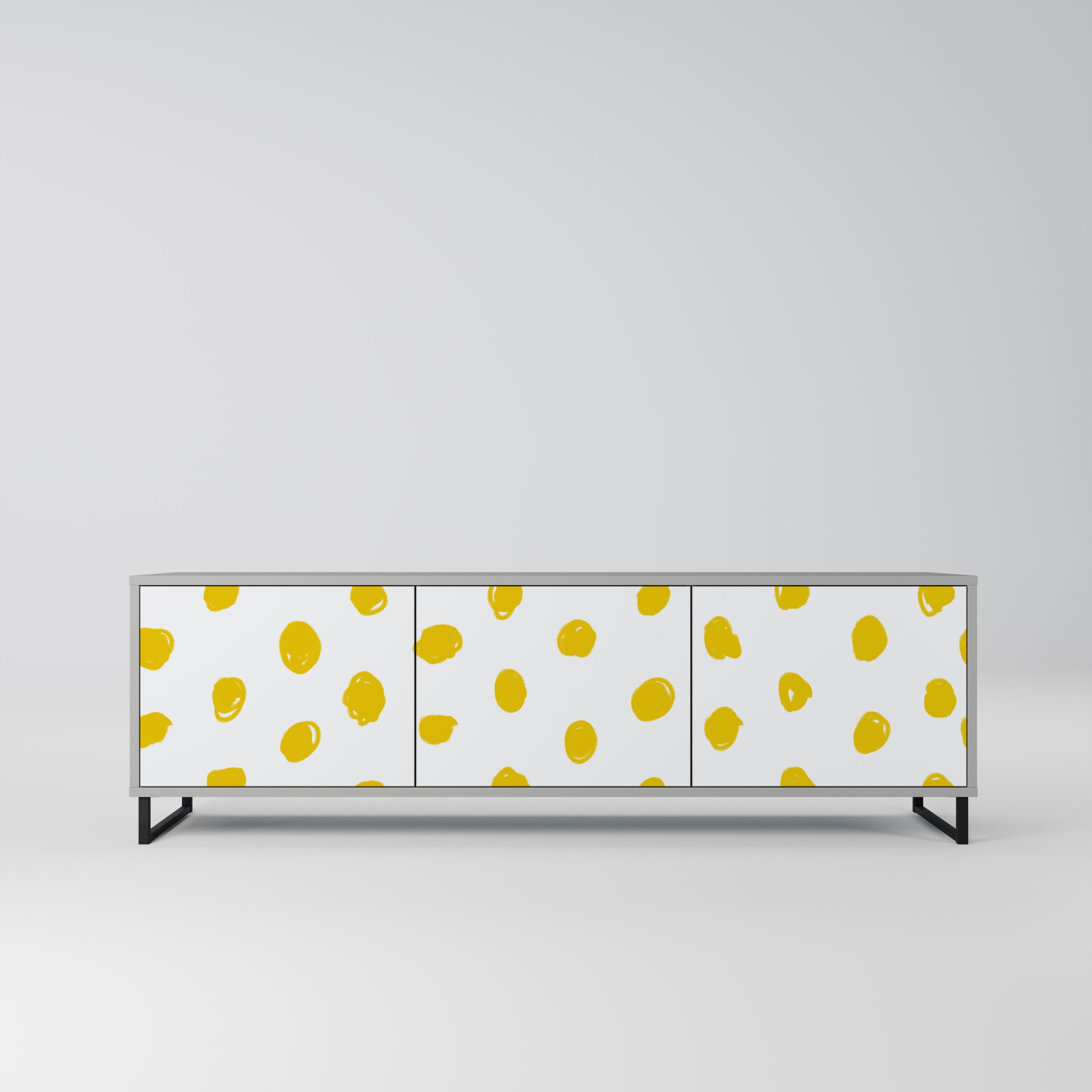 RADIANT REVERIE Móvel de TV com 3 Portas em Acabamento Cinzento