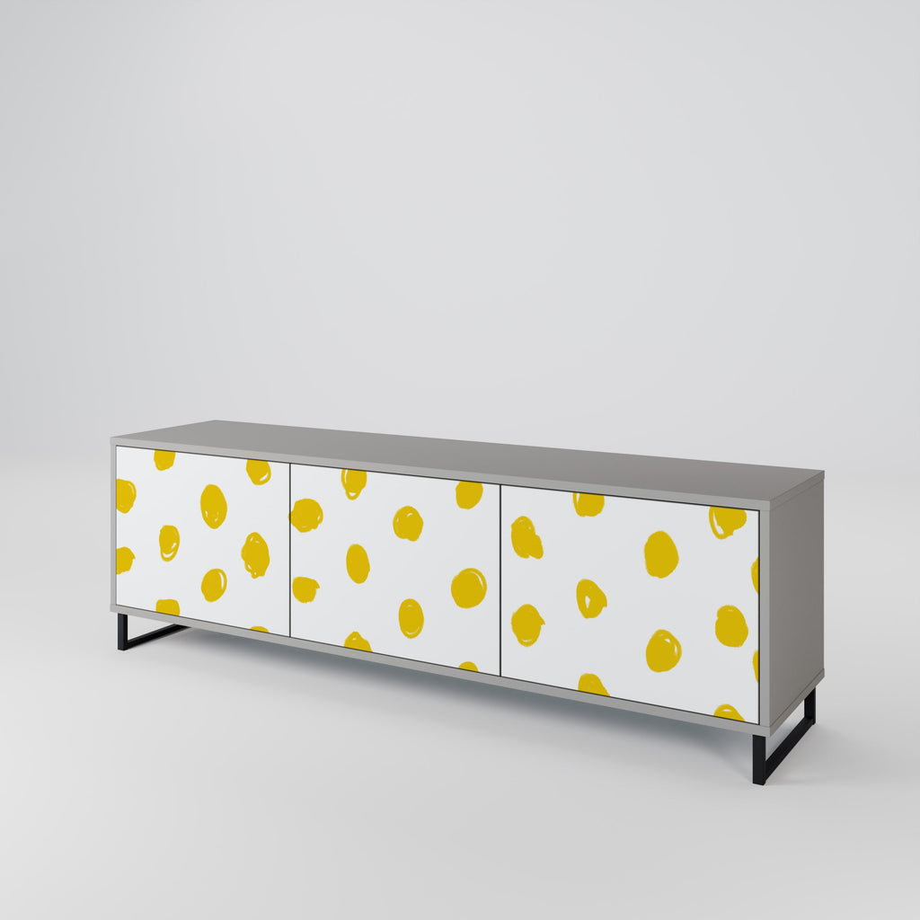 RADIANT REVERIE Móvel de TV com 3 Portas em Acabamento Cinzento