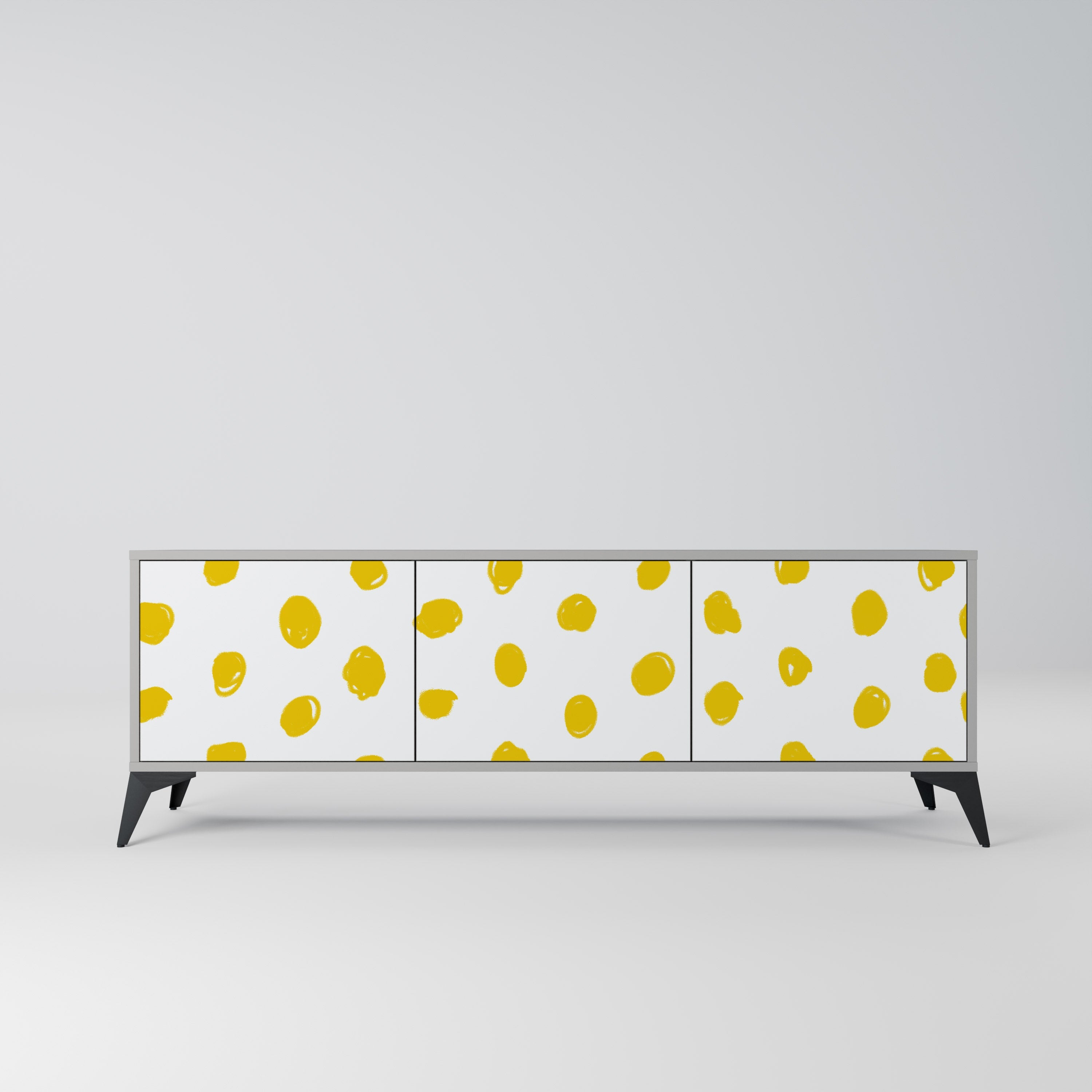 RADIANT REVERIE Móvel de TV com 3 Portas em Acabamento Cinzento