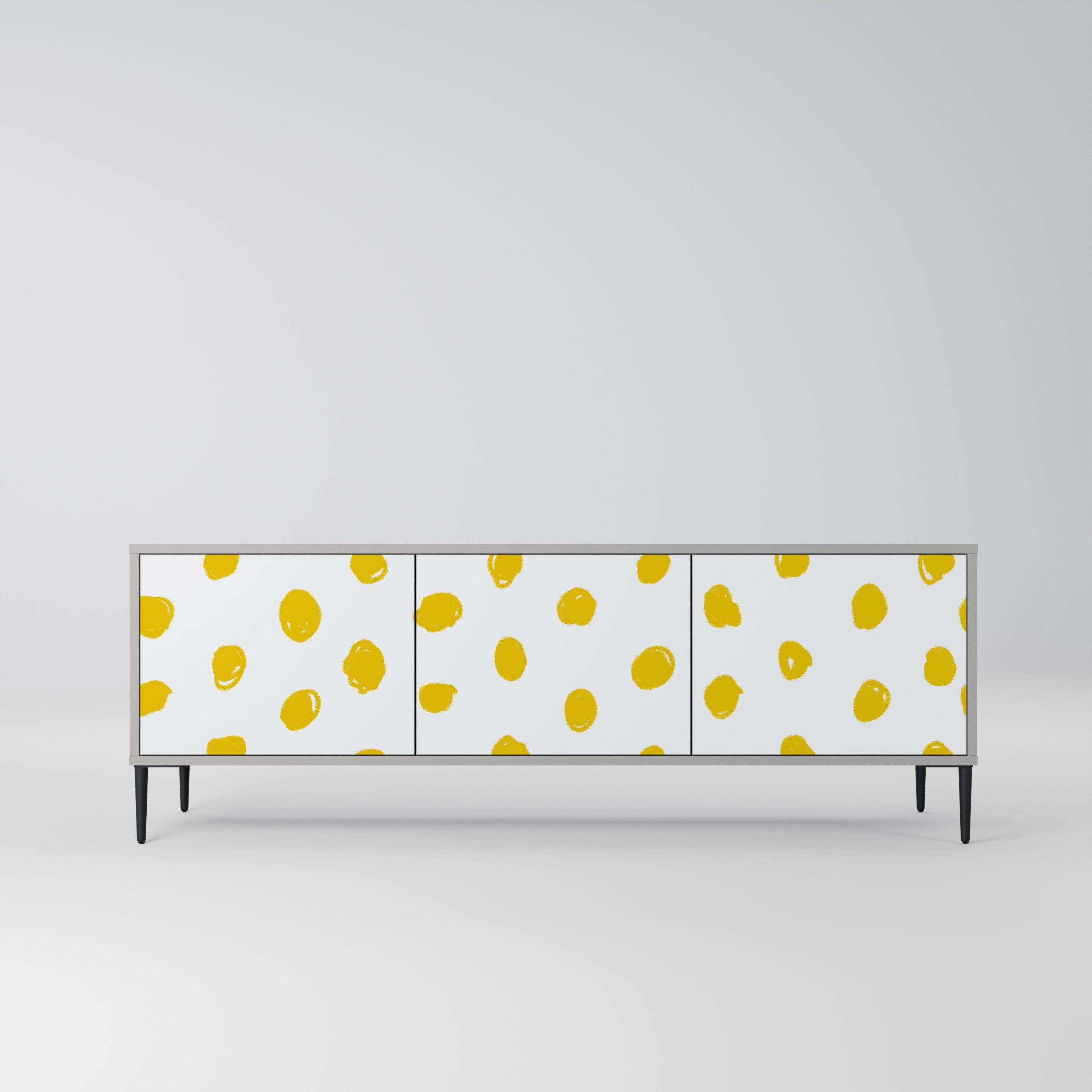 RADIANT REVERIE Móvel de TV com 3 Portas em Acabamento Cinzento