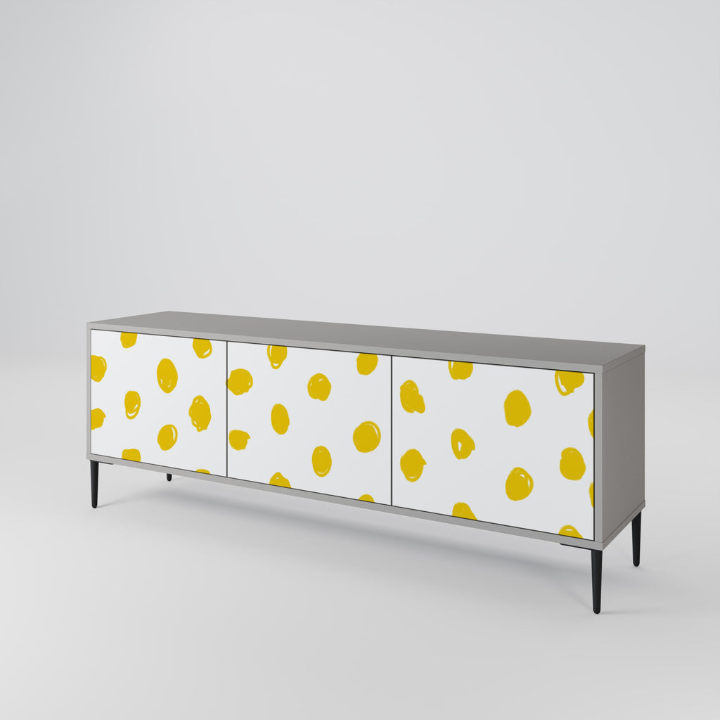 RADIANT REVERIE Móvel de TV com 3 Portas em Acabamento Cinzento