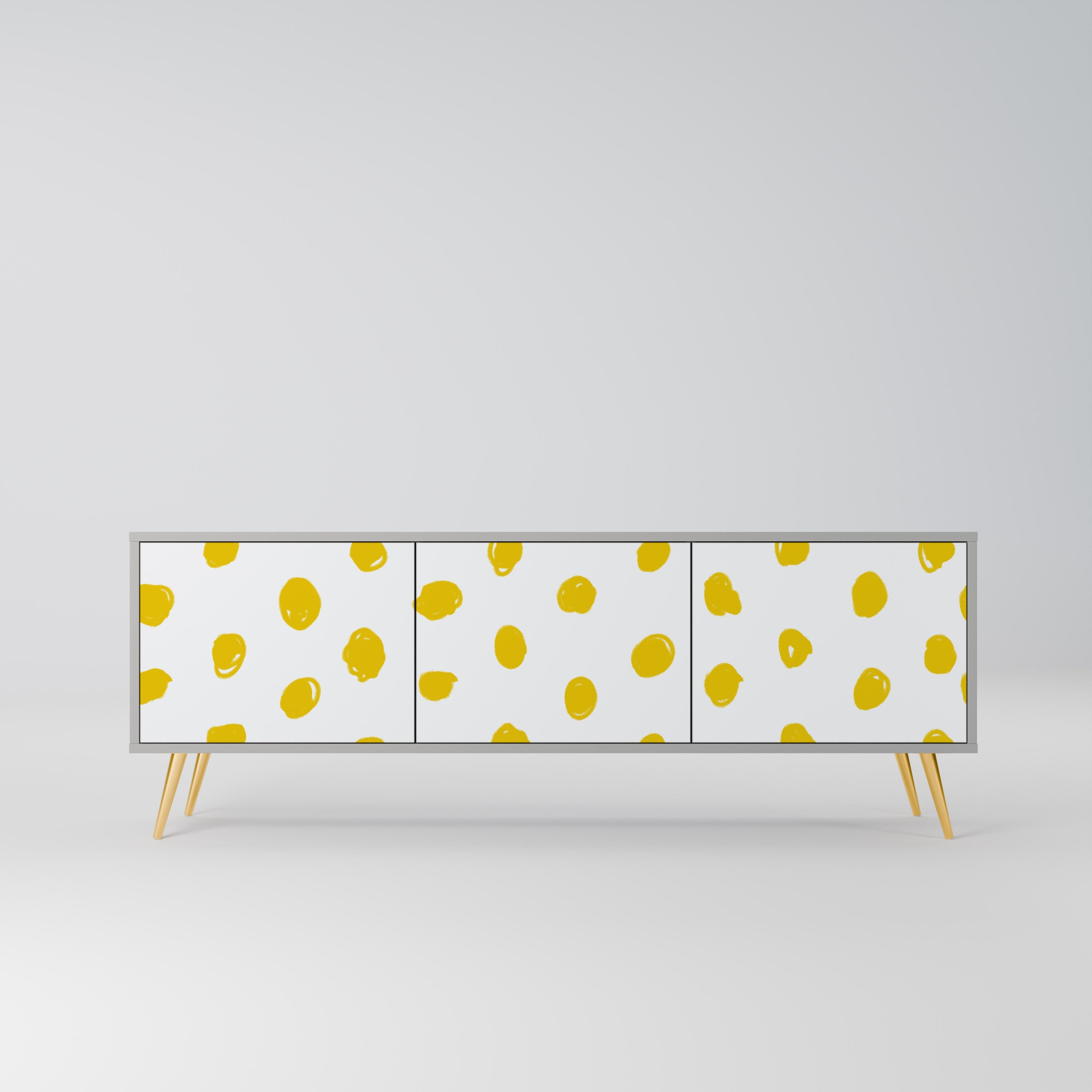 RADIANT REVERIE Móvel de TV com 3 Portas em Acabamento Cinzento