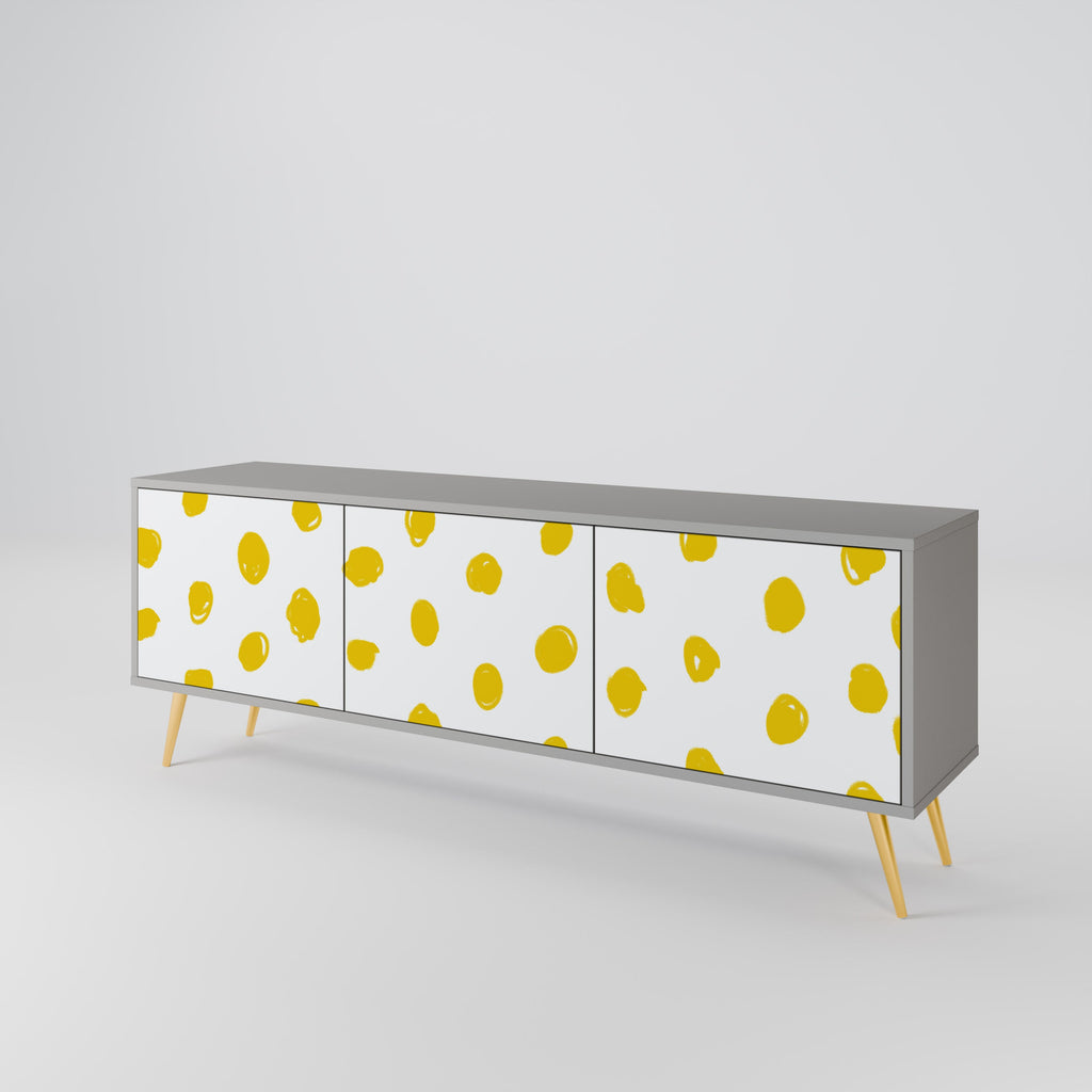 RADIANT REVERIE Móvel de TV com 3 Portas em Acabamento Cinzento