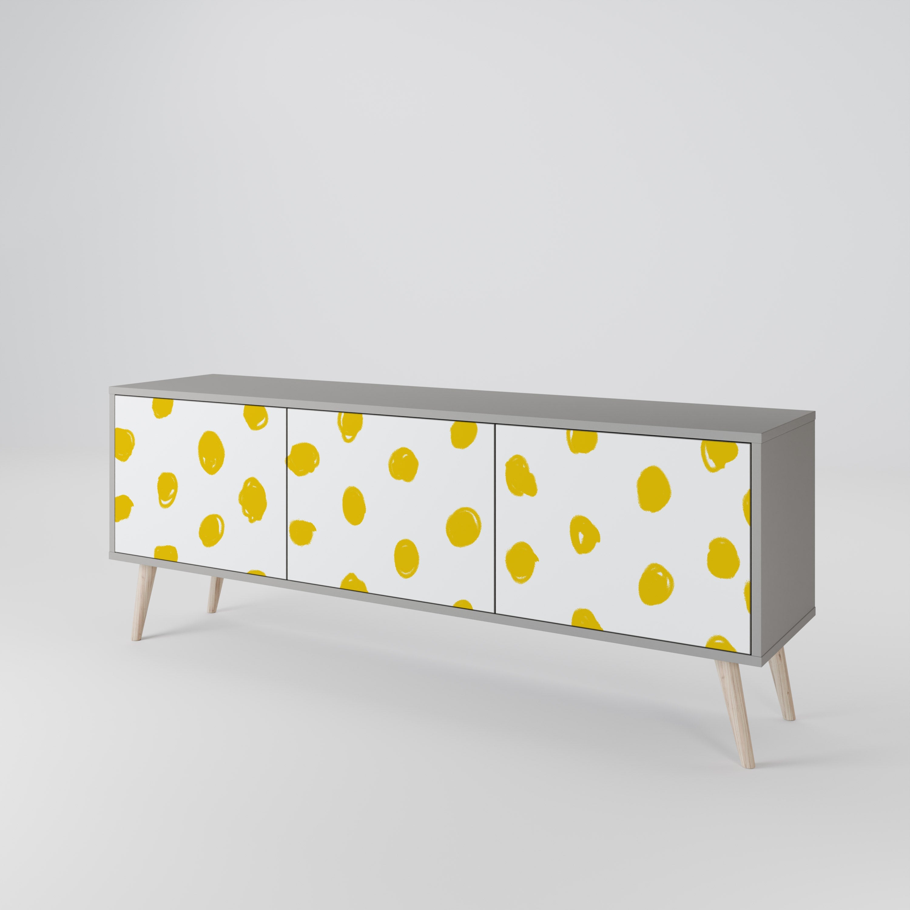 RADIANT REVERIE Móvel de TV com 3 Portas em Acabamento Cinzento