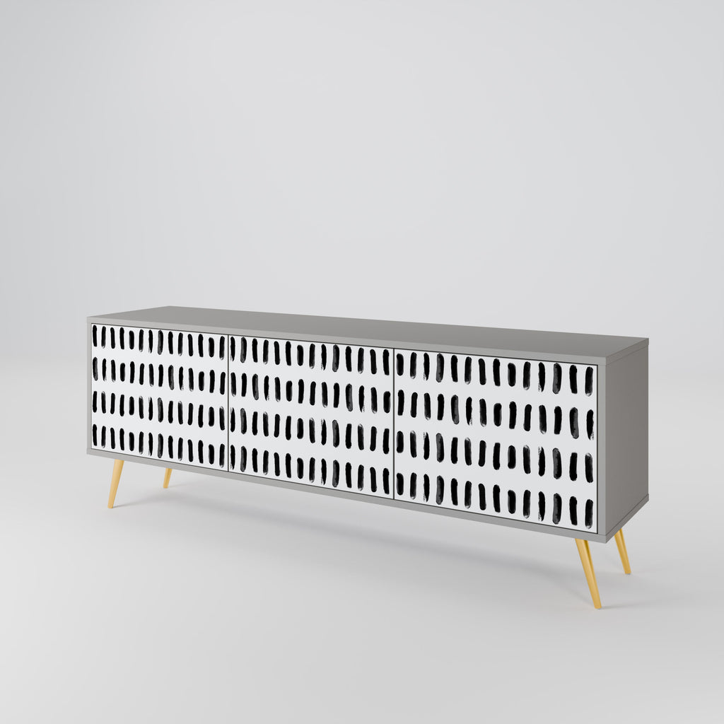 NIGHTY MELODIES Móvel de TV com 3 Portas em Acabamento Cinzento