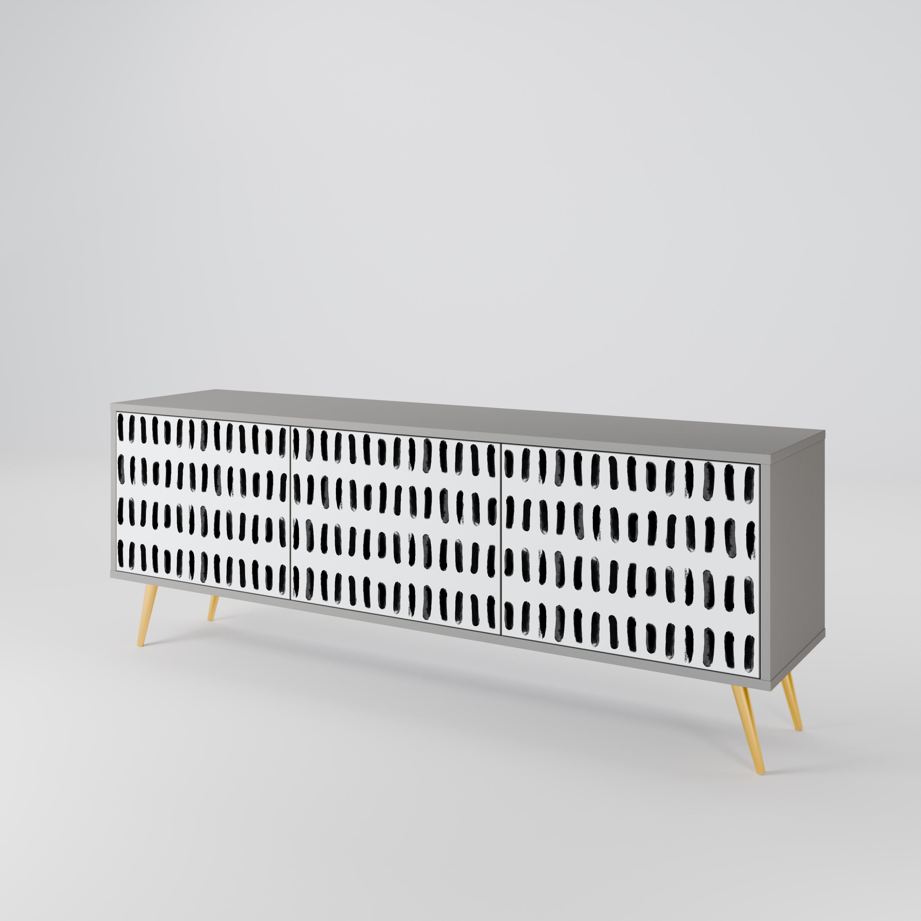 NIGHTY MELODIES Móvel de TV com 3 Portas em Acabamento Cinzento